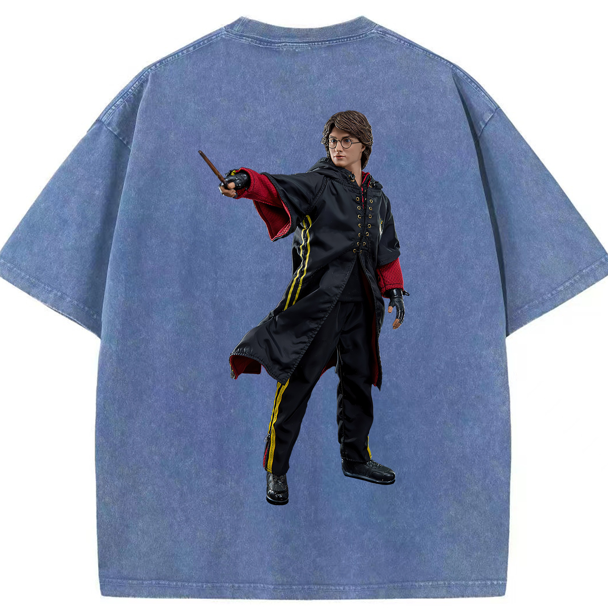 （画像用） Harry Potter ハリー・ポッターシリーズ 綿100% ヴィンテージ風 半袖Tシャツ（背面プリント）