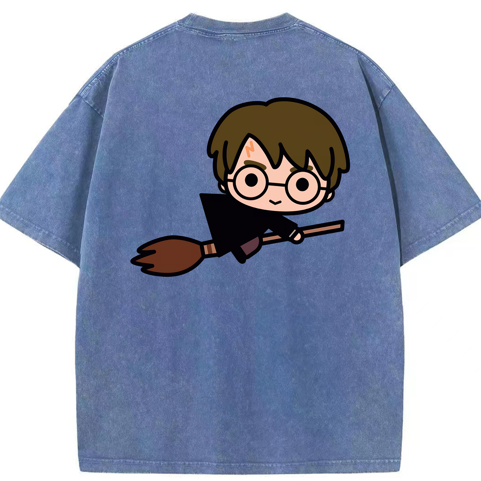 （画像用） Harry Potter ハリー・ポッターシリーズ 綿100% ヴィンテージ風 半袖Tシャツ（背面プリント）