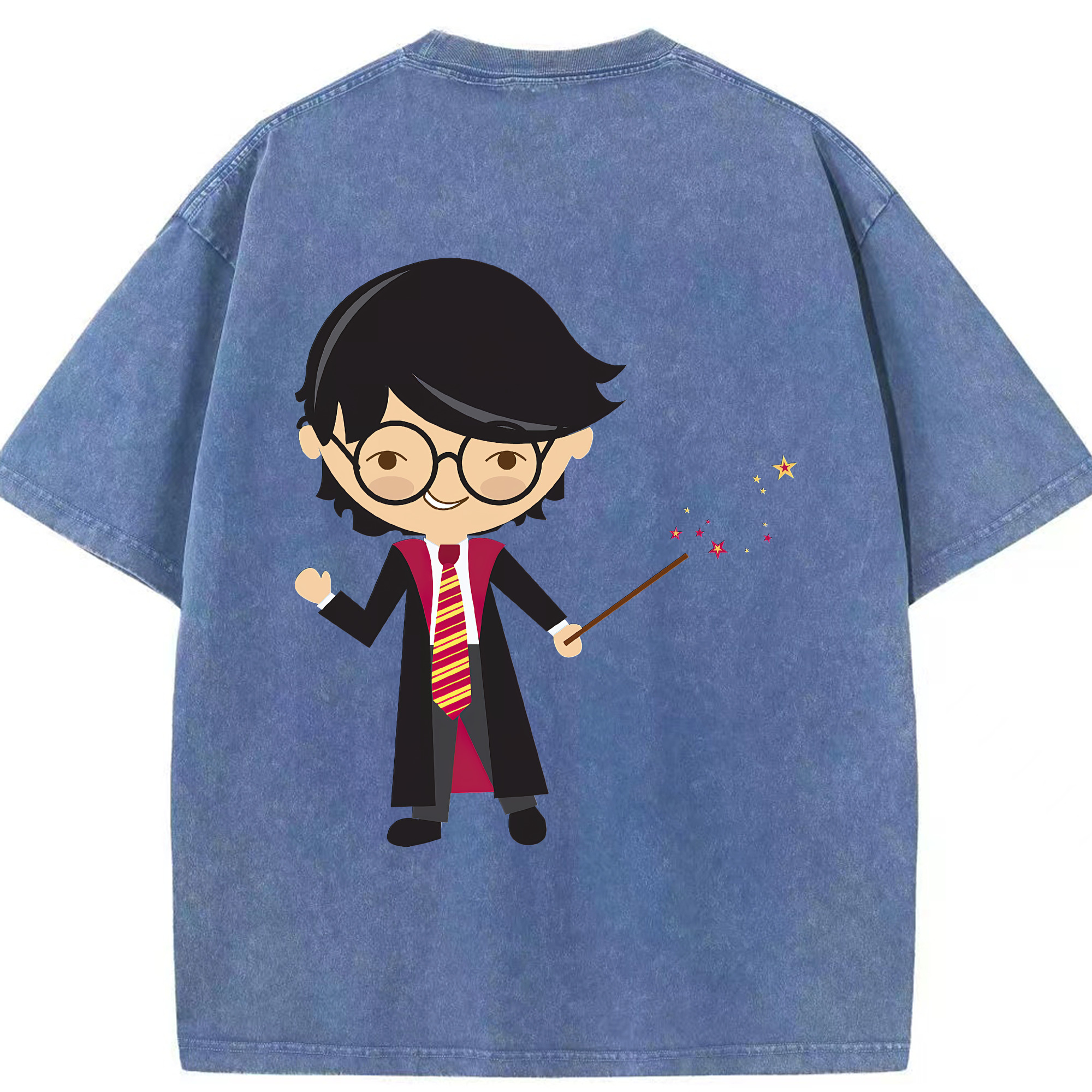 （画像用） Harry Potter ハリー・ポッターシリーズ 綿100% ヴィンテージ風 半袖Tシャツ（背面プリント）