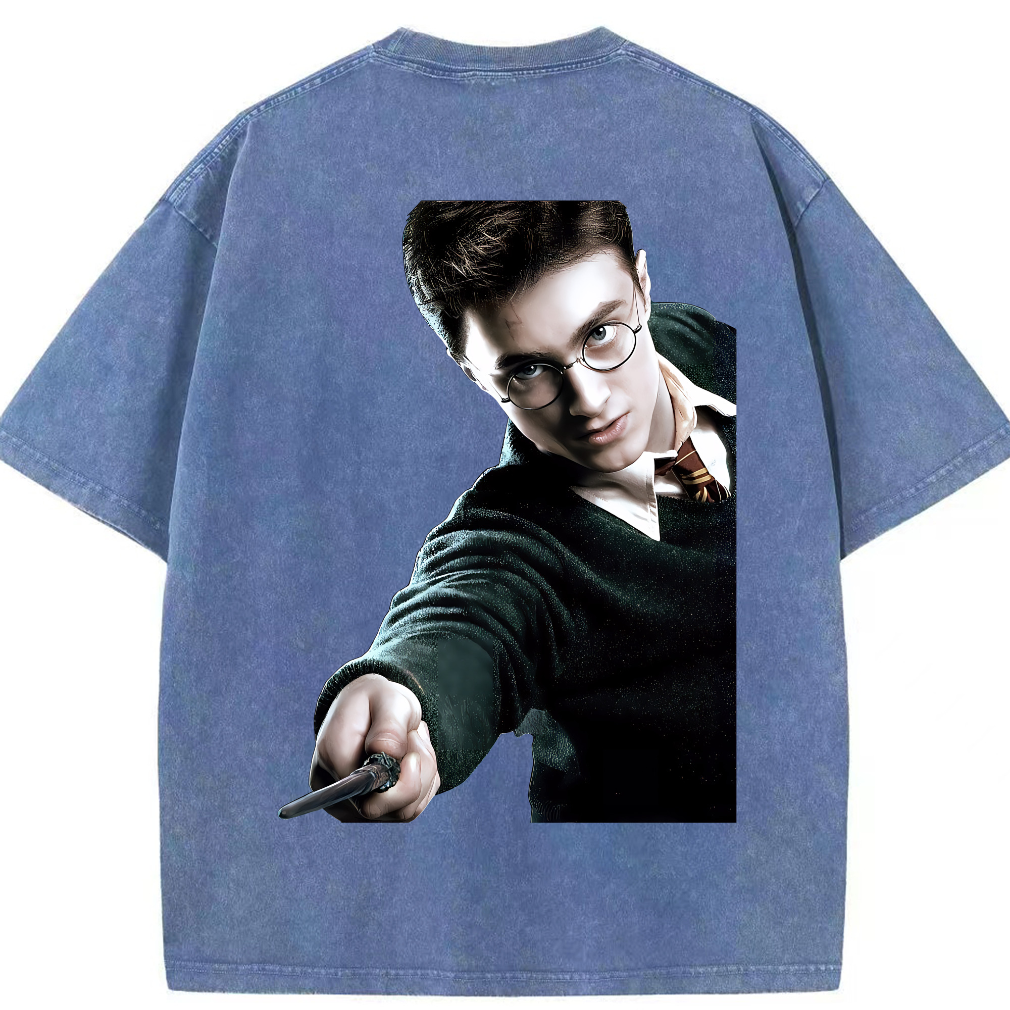 （画像用） Harry Potter ハリー・ポッターシリーズ 綿100% ヴィンテージ風 半袖Tシャツ（背面プリント）