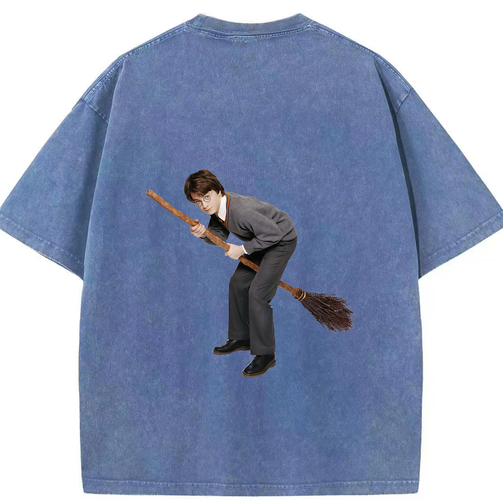 （画像用） Harry Potter ハリー・ポッターシリーズ 綿100% ヴィンテージ風 半袖Tシャツ（背面プリント）