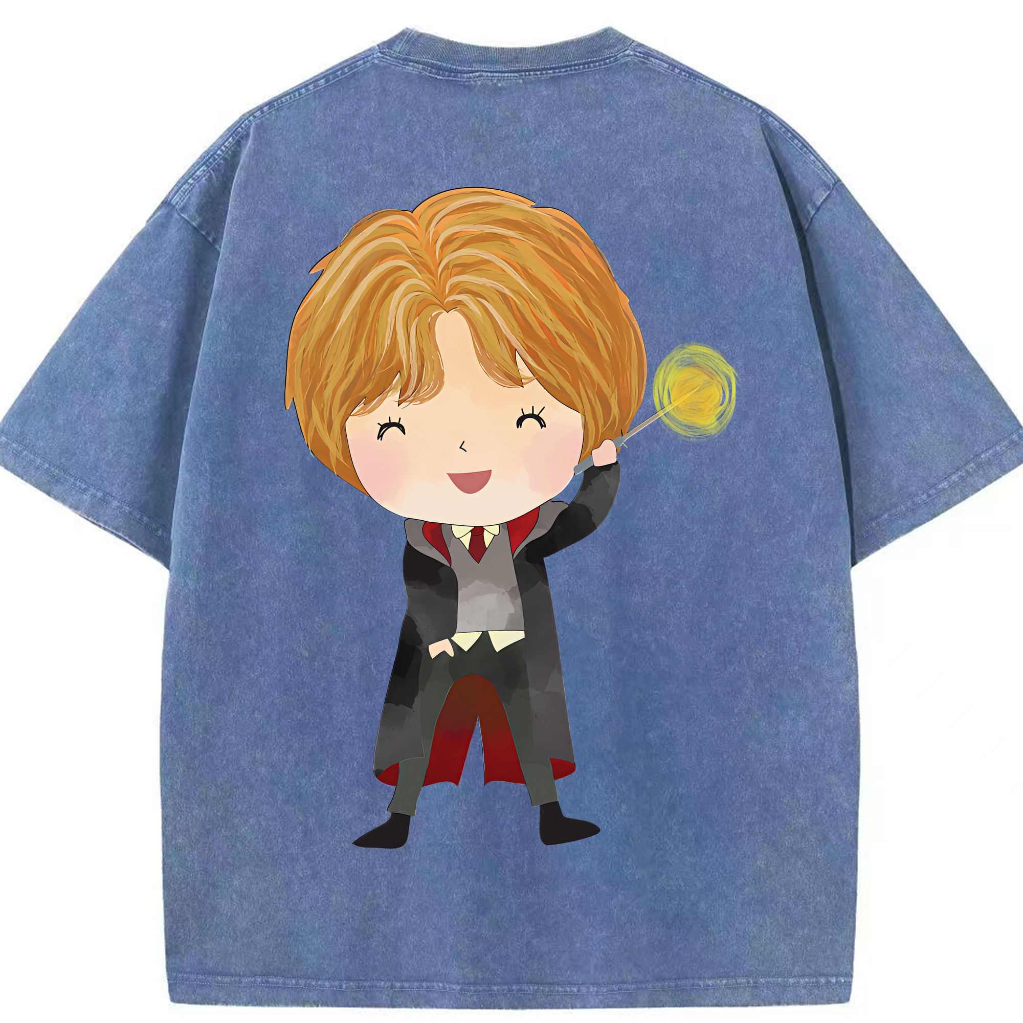 （画像用） Harry Potter ハリー・ポッターシリーズ 綿100% ヴィンテージ風 半袖Tシャツ（背面プリント）