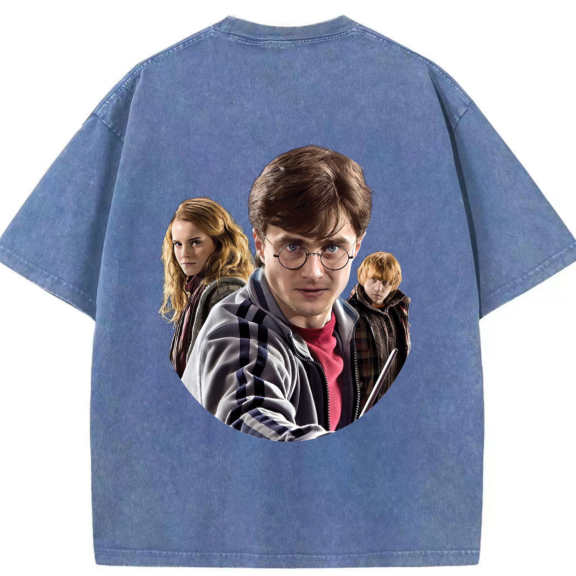 （画像用） Harry Potter ハリー・ポッターシリーズ 綿100% ヴィンテージ風 半袖Tシャツ（背面プリント）