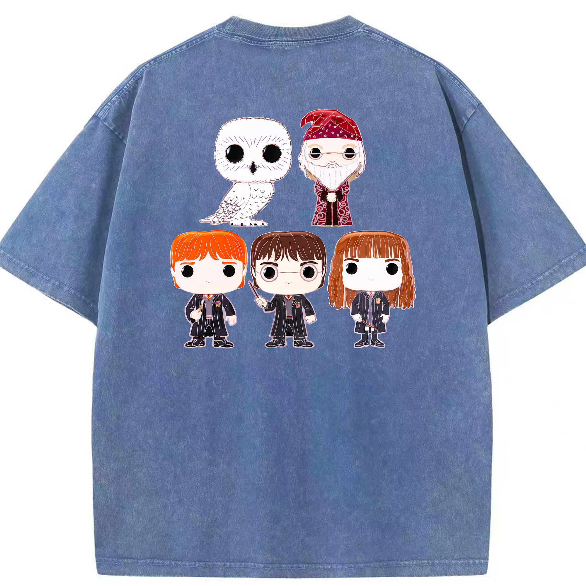 （画像用） Harry Potter ハリー・ポッターシリーズ 綿100% ヴィンテージ風 半袖Tシャツ（背面プリント）