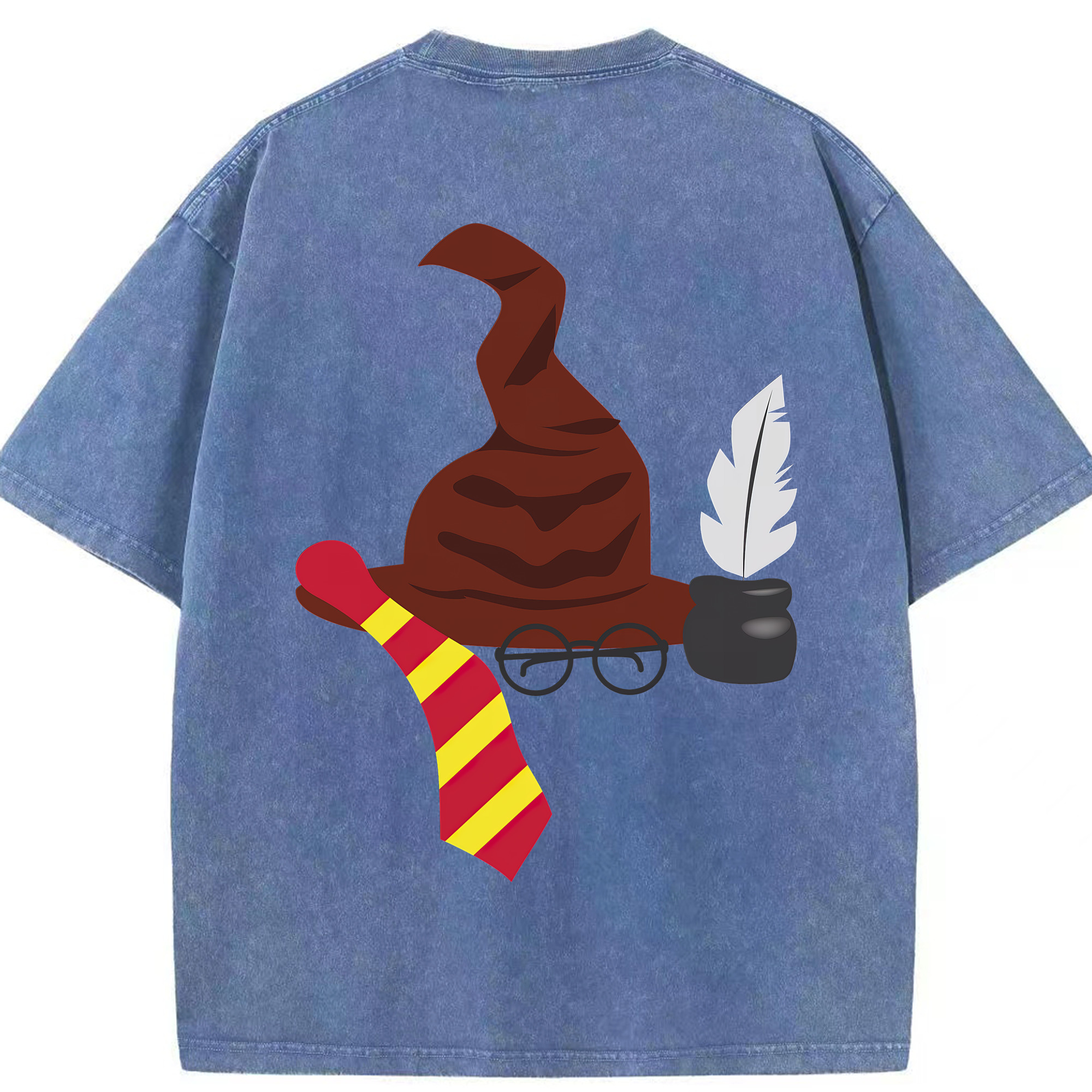 （画像用） Harry Potter ハリー・ポッターシリーズ 綿100% ヴィンテージ風 半袖Tシャツ（背面プリント）