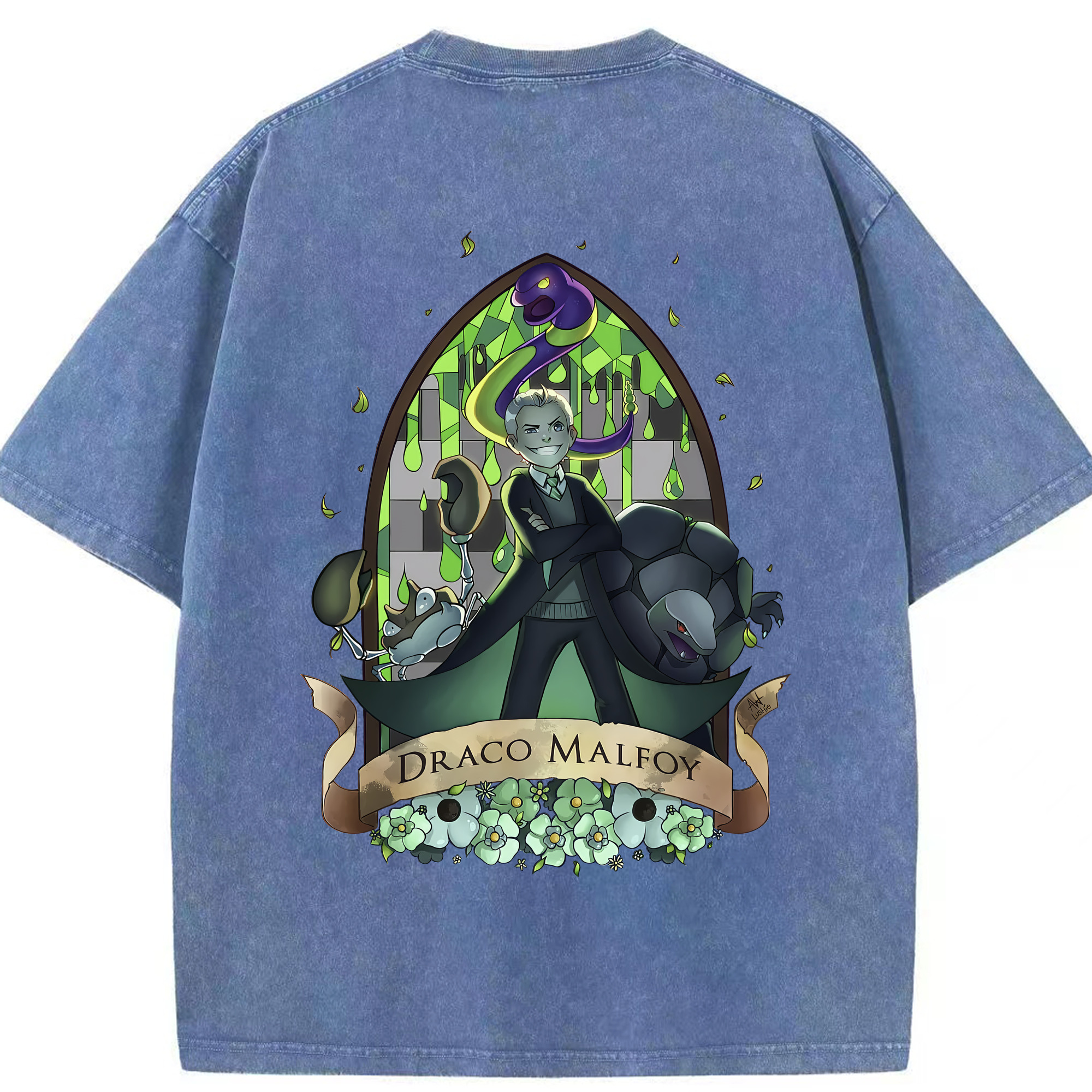 （画像用） Harry Potter ハリー・ポッターシリーズ 綿100% ヴィンテージ風 半袖Tシャツ（背面プリント）