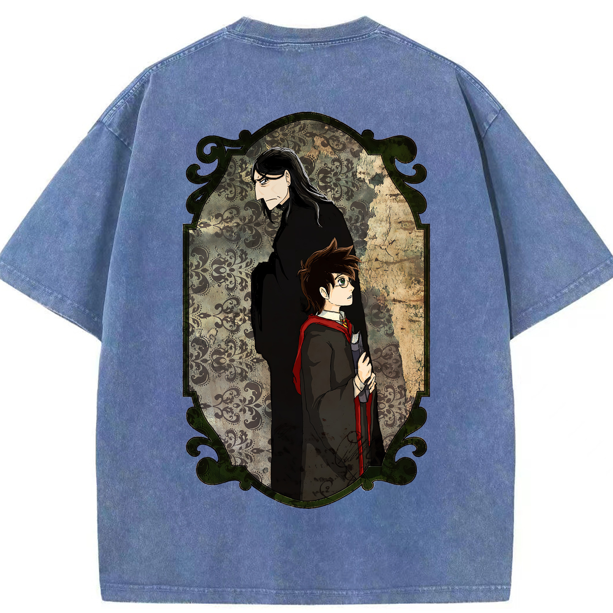 （画像用） Harry Potter ハリー・ポッターシリーズ 綿100% ヴィンテージ風 半袖Tシャツ（背面プリント）