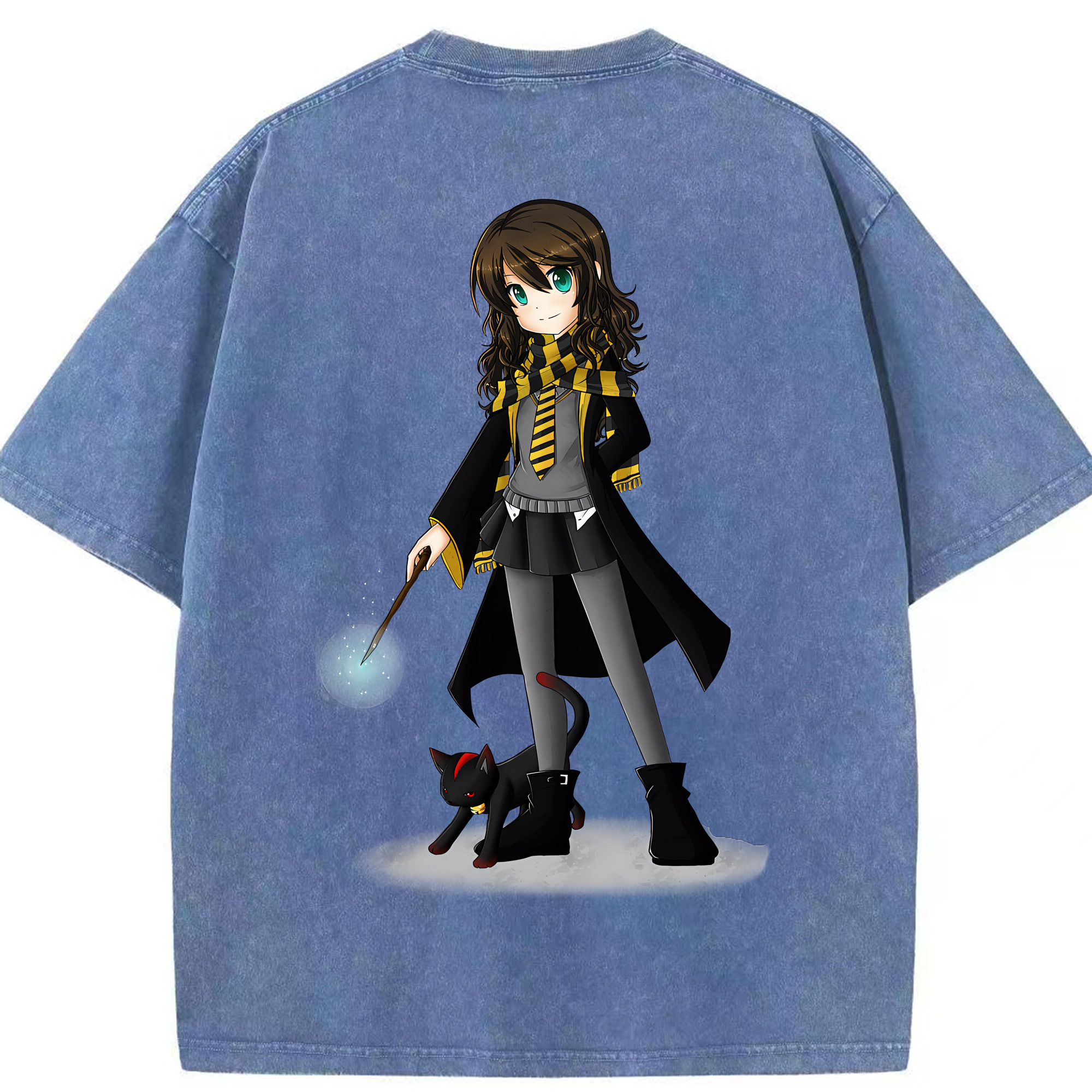 （画像用） Harry Potter ハリー・ポッターシリーズ 綿100% ヴィンテージ風 半袖Tシャツ（背面プリント）