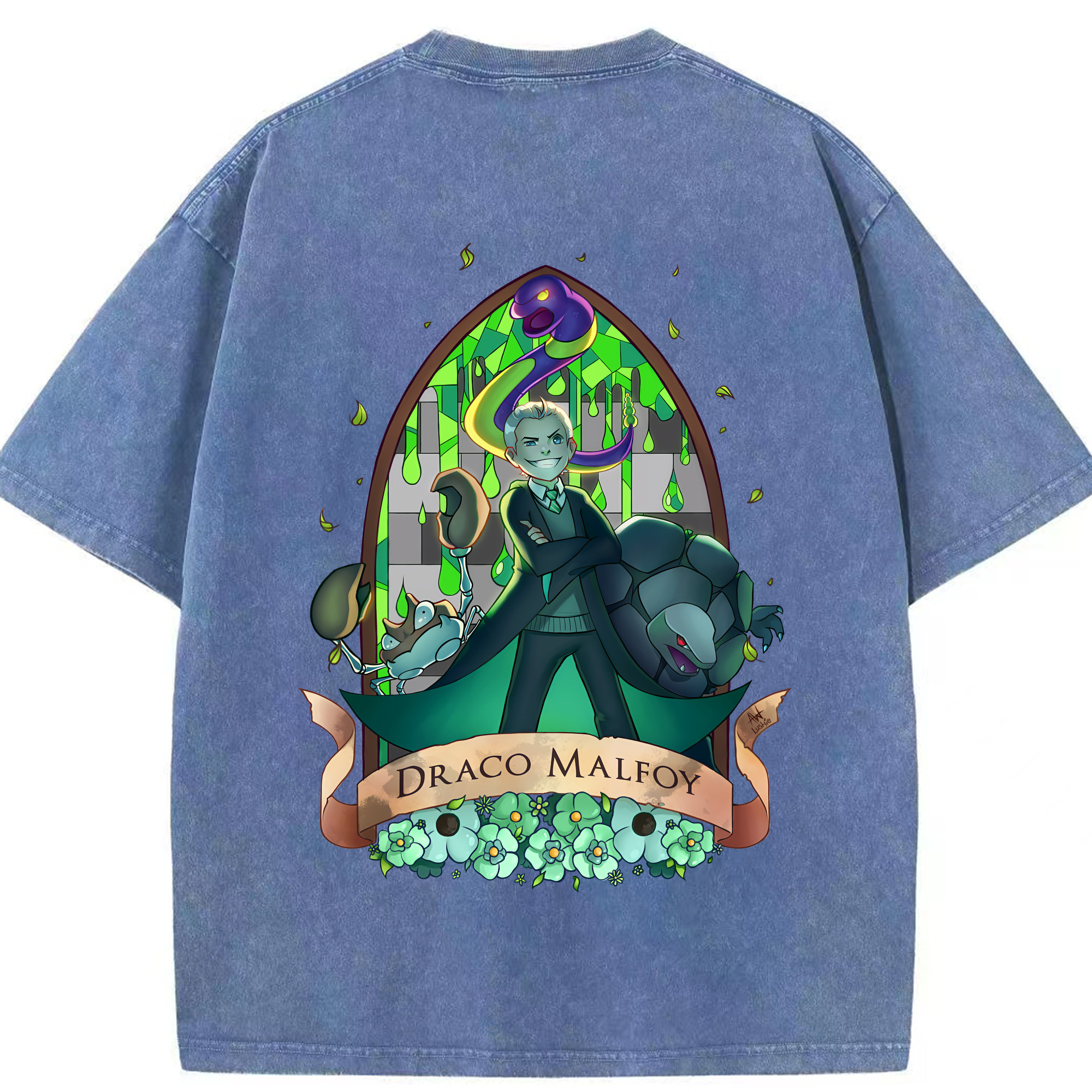 （画像用） Harry Potter ハリー・ポッターシリーズ 綿100% ヴィンテージ風 半袖Tシャツ（背面プリント）