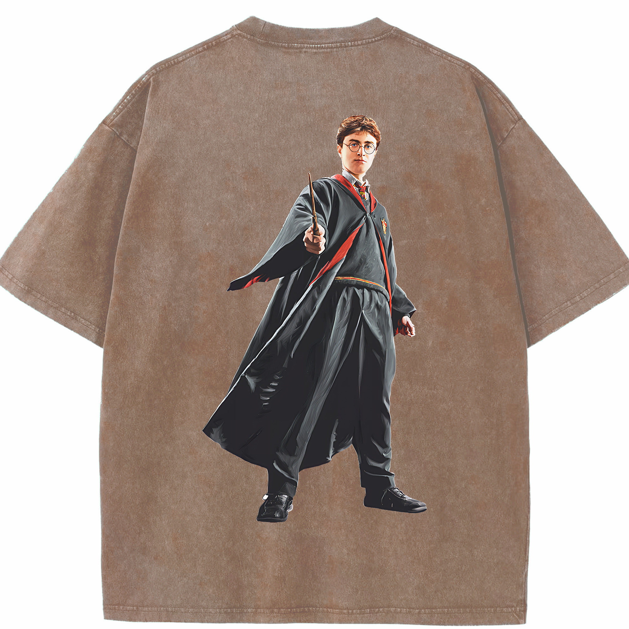 （画像用） Harry Potter ハリー・ポッターシリーズ 綿100% ヴィンテージ風 半袖Tシャツ（背面プリント）