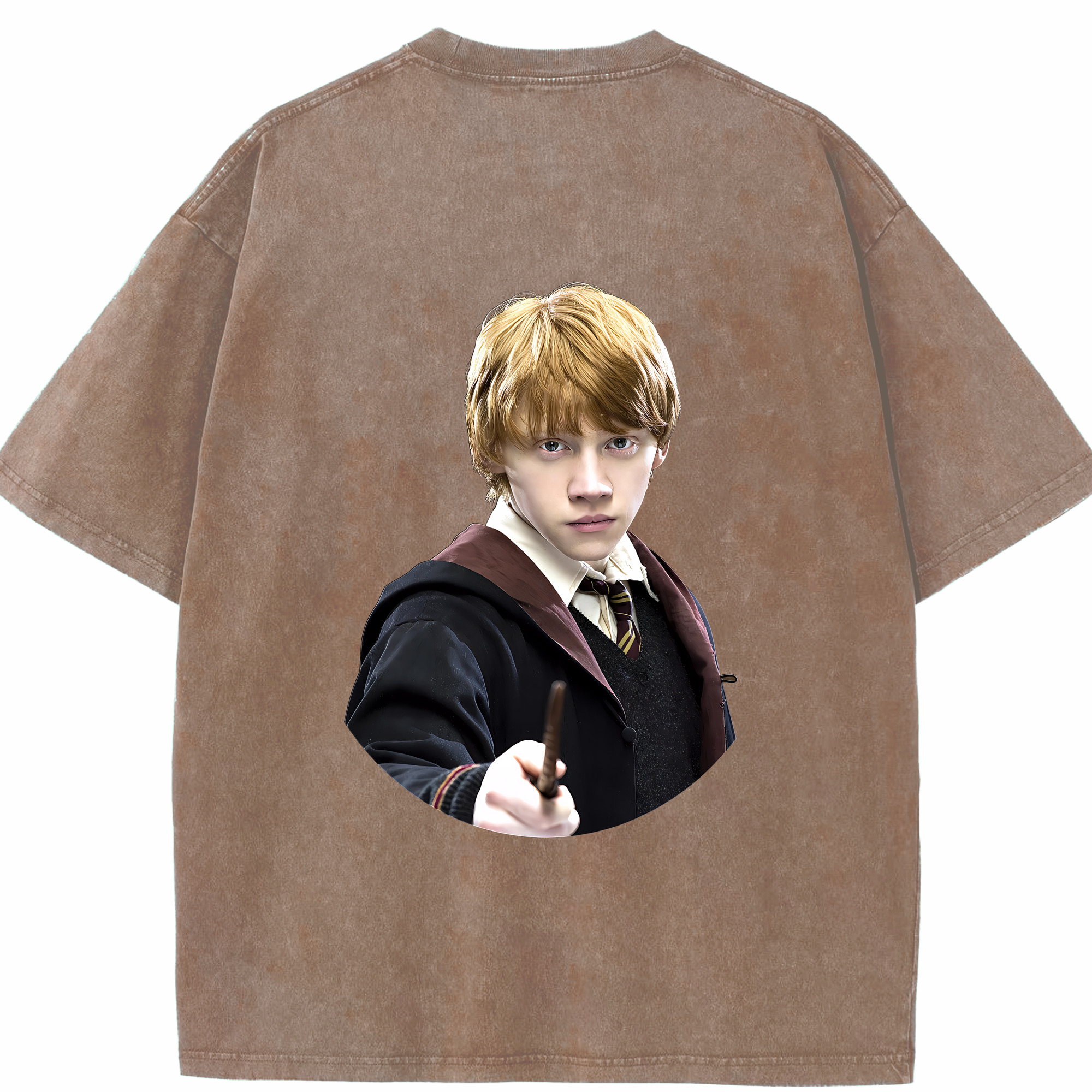 （画像用） Harry Potter ハリー・ポッターシリーズ 綿100% ヴィンテージ風 半袖Tシャツ（背面プリント）