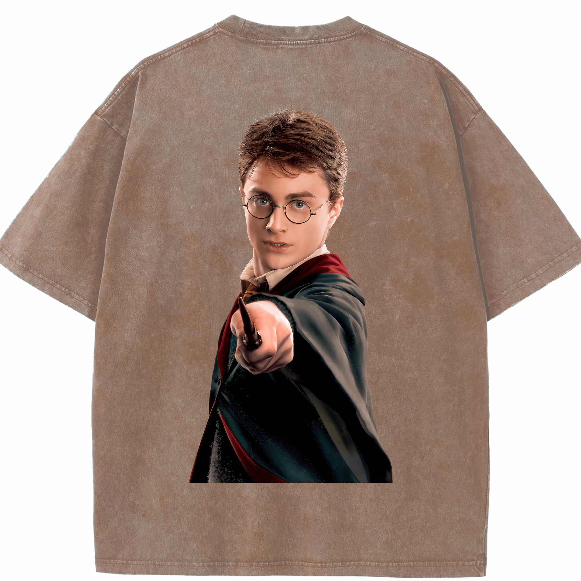 （画像用） Harry Potter ハリー・ポッターシリーズ 綿100% ヴィンテージ風 半袖Tシャツ（背面プリント）
