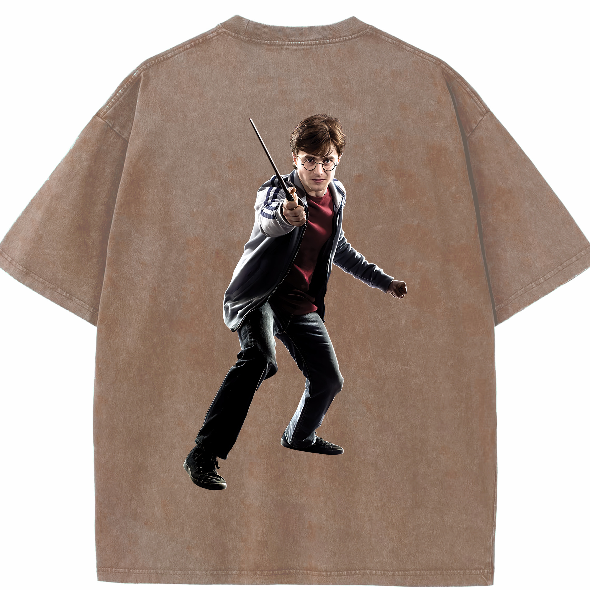 （画像用） Harry Potter ハリー・ポッターシリーズ 綿100% ヴィンテージ風 半袖Tシャツ（背面プリント）