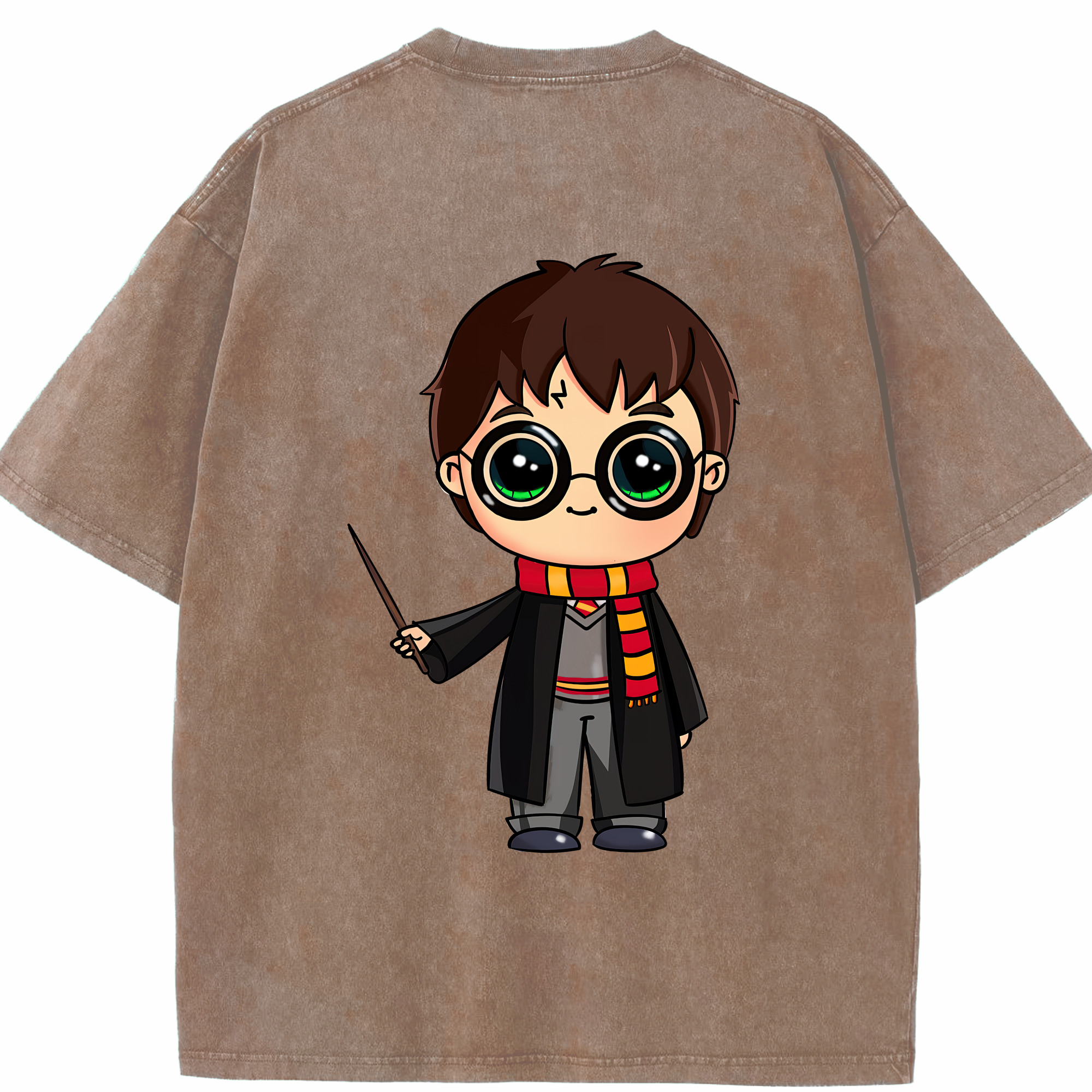 （画像用） Harry Potter ハリー・ポッターシリーズ 綿100% ヴィンテージ風 半袖Tシャツ（背面プリント）