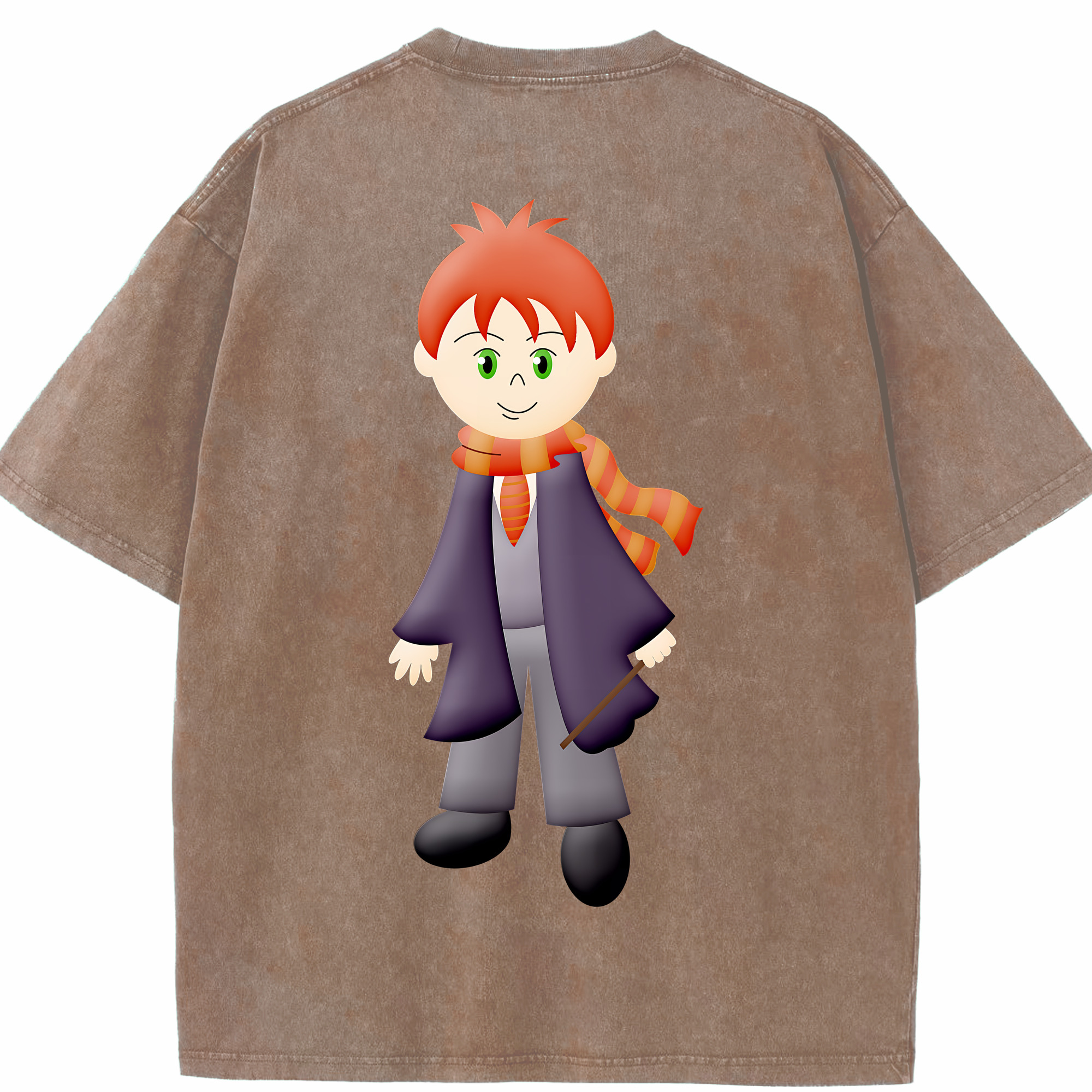 （画像用） Harry Potter ハリー・ポッターシリーズ 綿100% ヴィンテージ風 半袖Tシャツ（背面プリント）