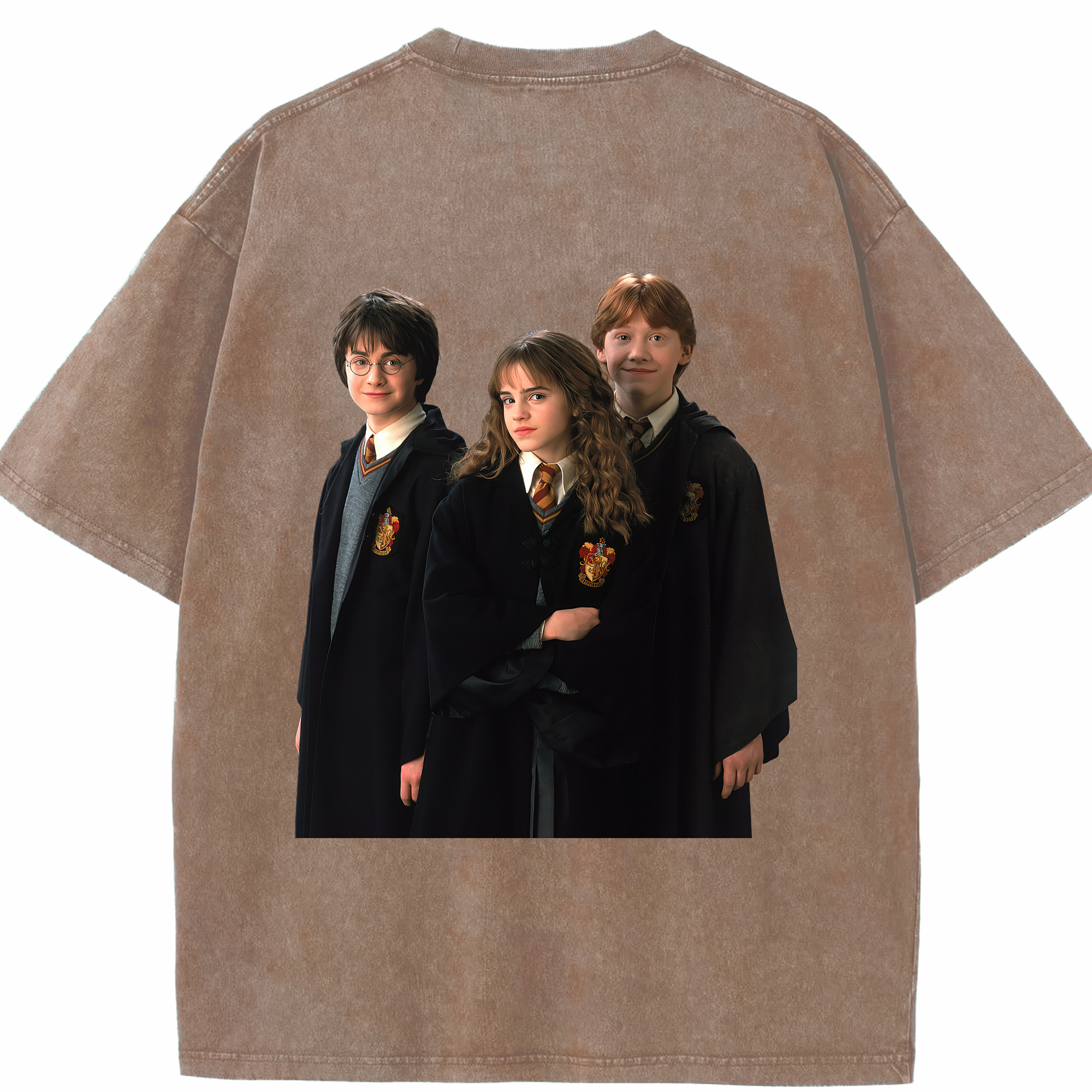 （画像用） Harry Potter ハリー・ポッターシリーズ 綿100% ヴィンテージ風 半袖Tシャツ（背面プリント）