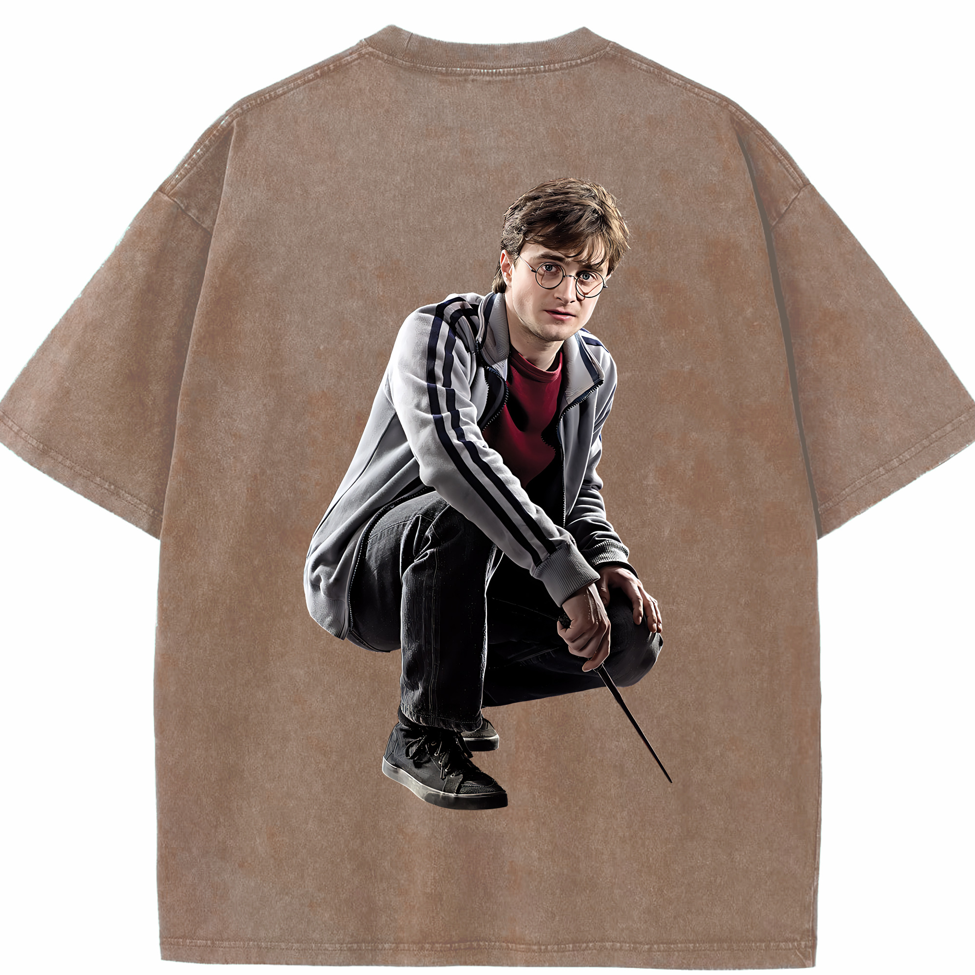 （画像用） Harry Potter ハリー・ポッターシリーズ 綿100% ヴィンテージ風 半袖Tシャツ（背面プリント）