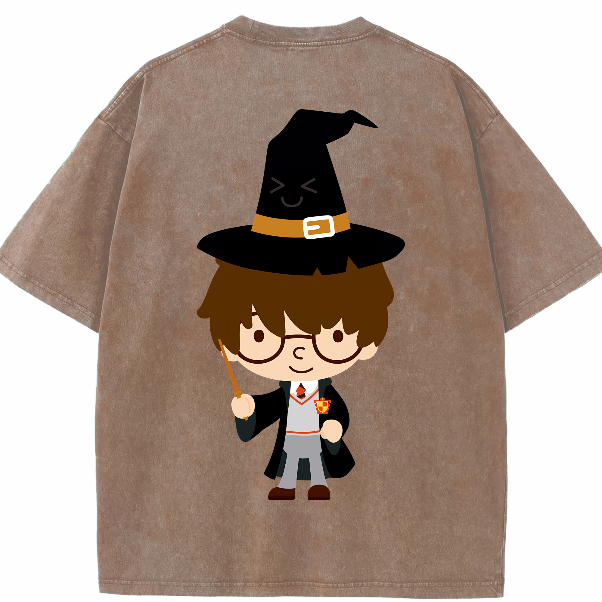 （画像用） Harry Potter ハリー・ポッターシリーズ 綿100% ヴィンテージ風 半袖Tシャツ（背面プリント）