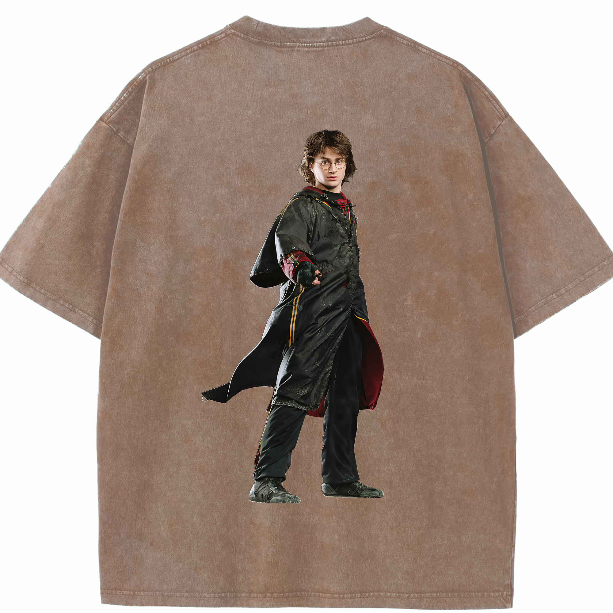 （画像用） Harry Potter ハリー・ポッターシリーズ 綿100% ヴィンテージ風 半袖Tシャツ（背面プリント）