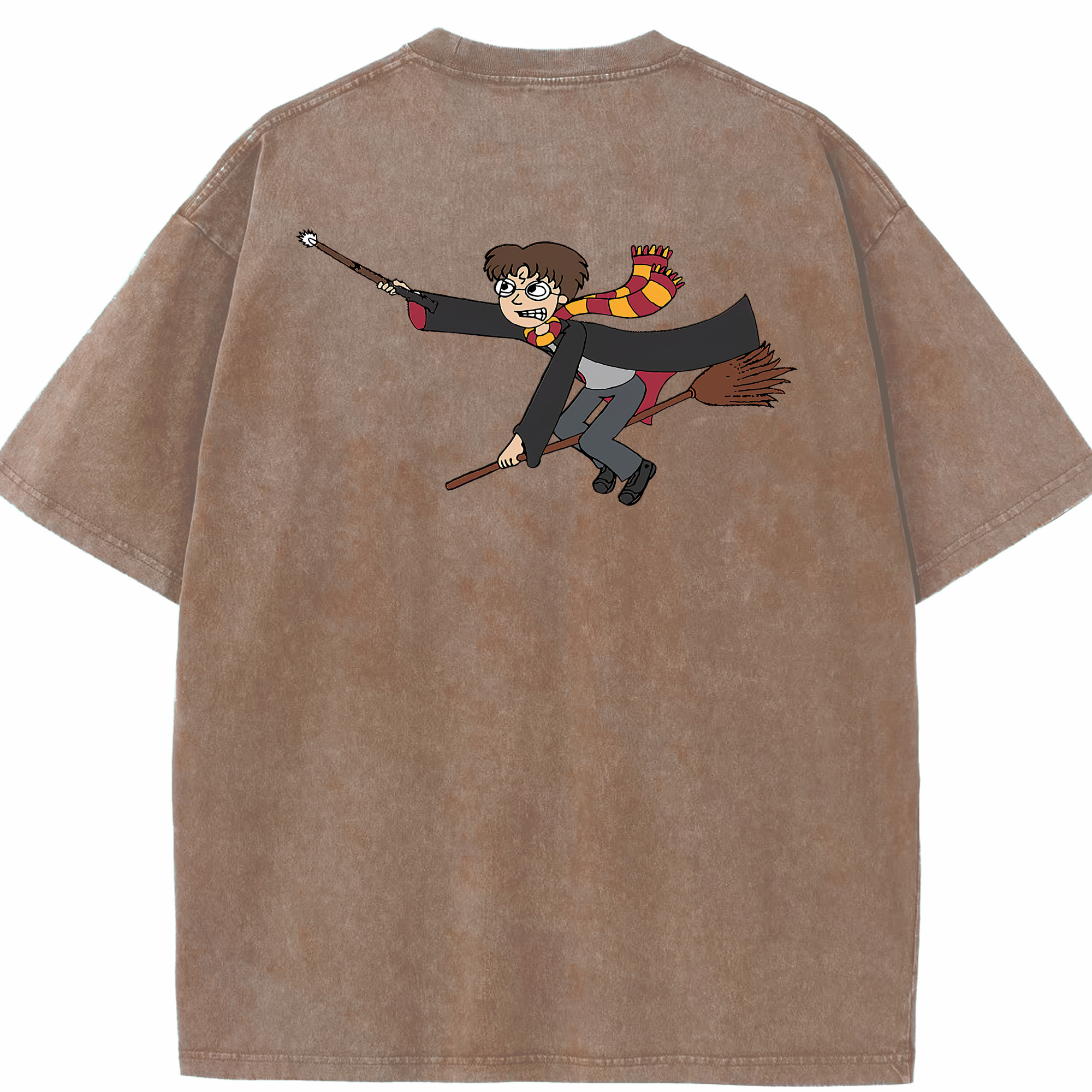 （画像用） Harry Potter ハリー・ポッターシリーズ 綿100% ヴィンテージ風 半袖Tシャツ（背面プリント）