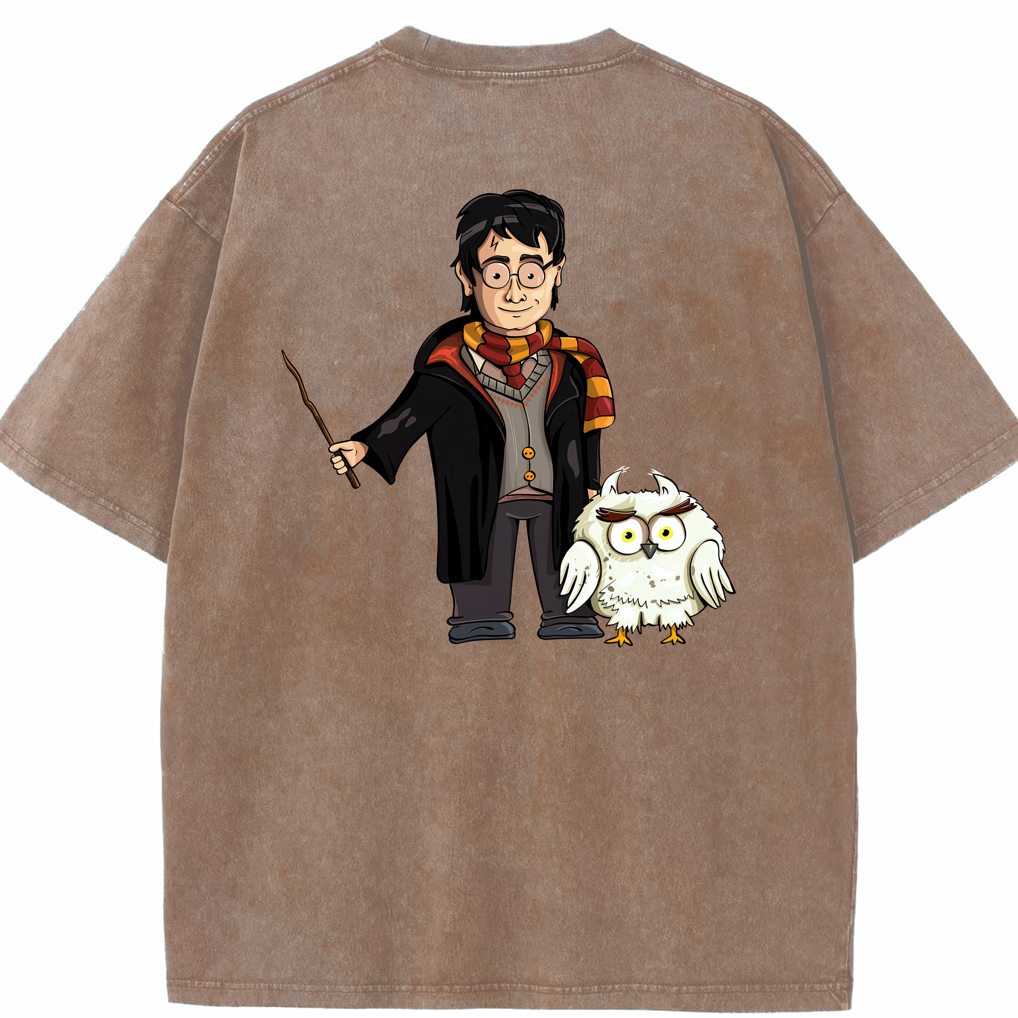 （画像用） Harry Potter ハリー・ポッターシリーズ 綿100% ヴィンテージ風 半袖Tシャツ（背面プリント）