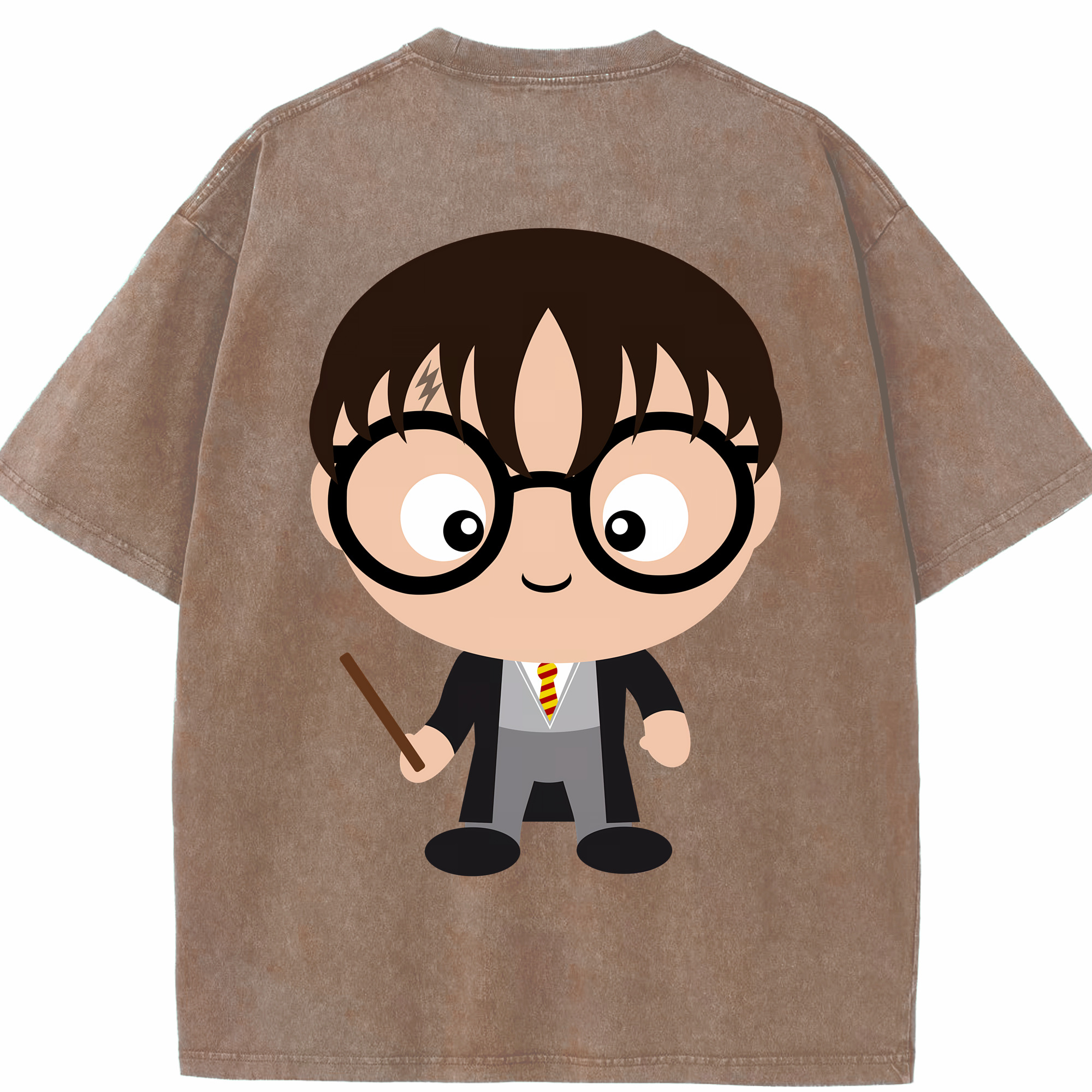 （画像用） Harry Potter ハリー・ポッターシリーズ 綿100% ヴィンテージ風 半袖Tシャツ（背面プリント）