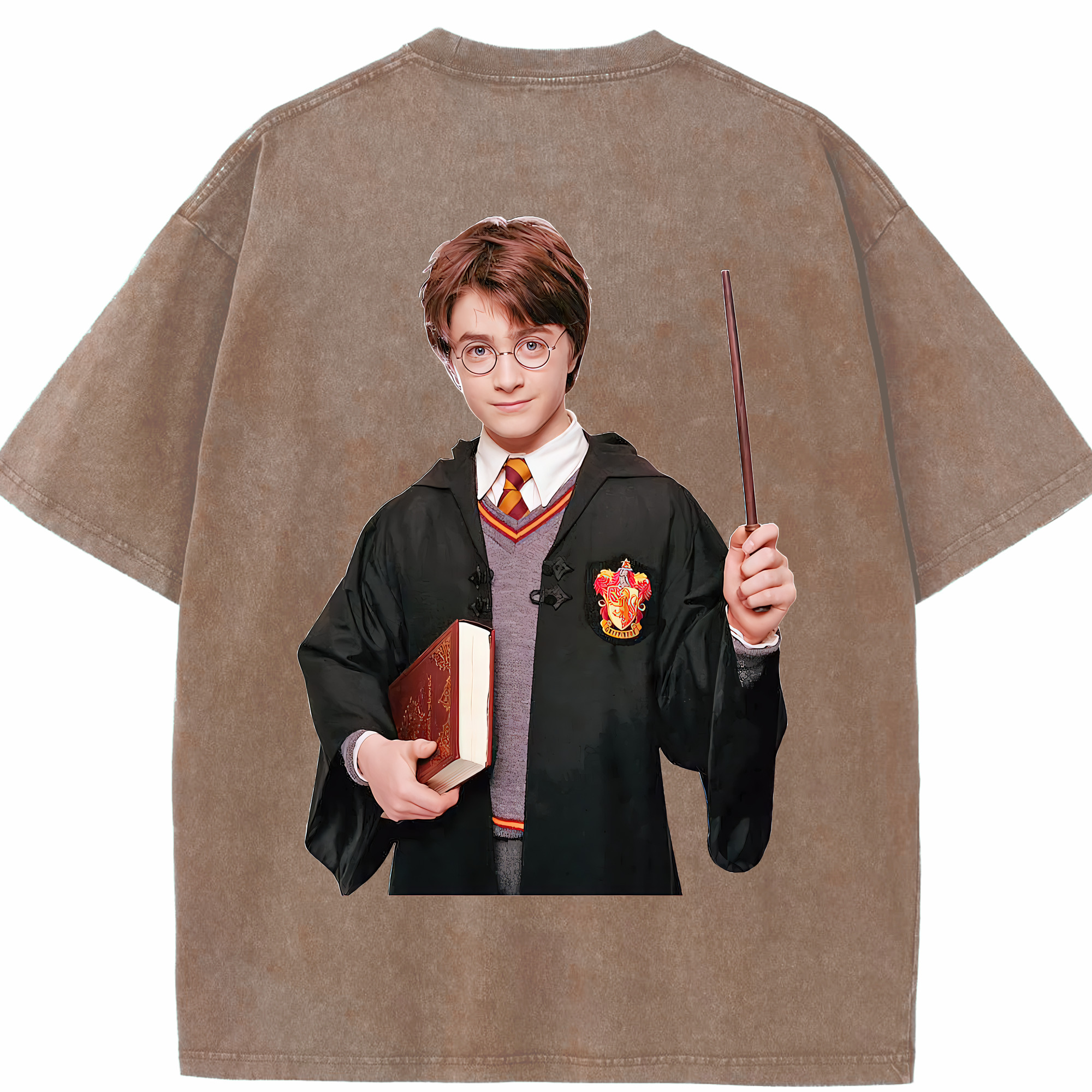 （画像用） Harry Potter ハリー・ポッターシリーズ 綿100% ヴィンテージ風 半袖Tシャツ（背面プリント）
