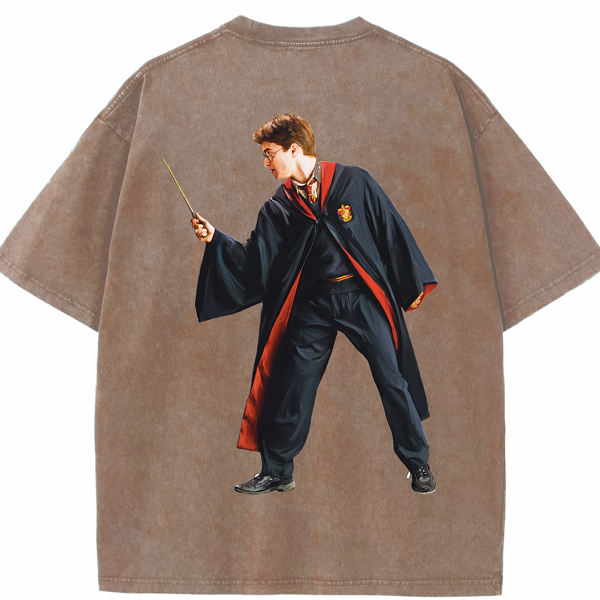 （画像用） Harry Potter ハリー・ポッターシリーズ 綿100% ヴィンテージ風 半袖Tシャツ（背面プリント）