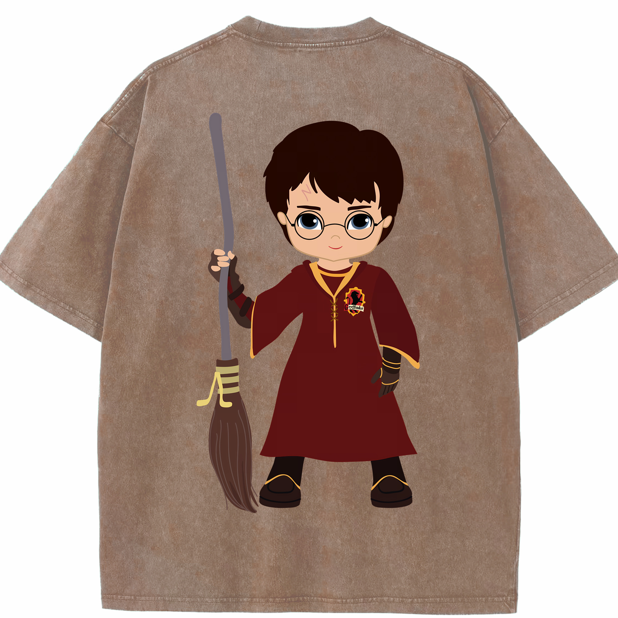 （画像用） Harry Potter ハリー・ポッターシリーズ 綿100% ヴィンテージ風 半袖Tシャツ（背面プリント）