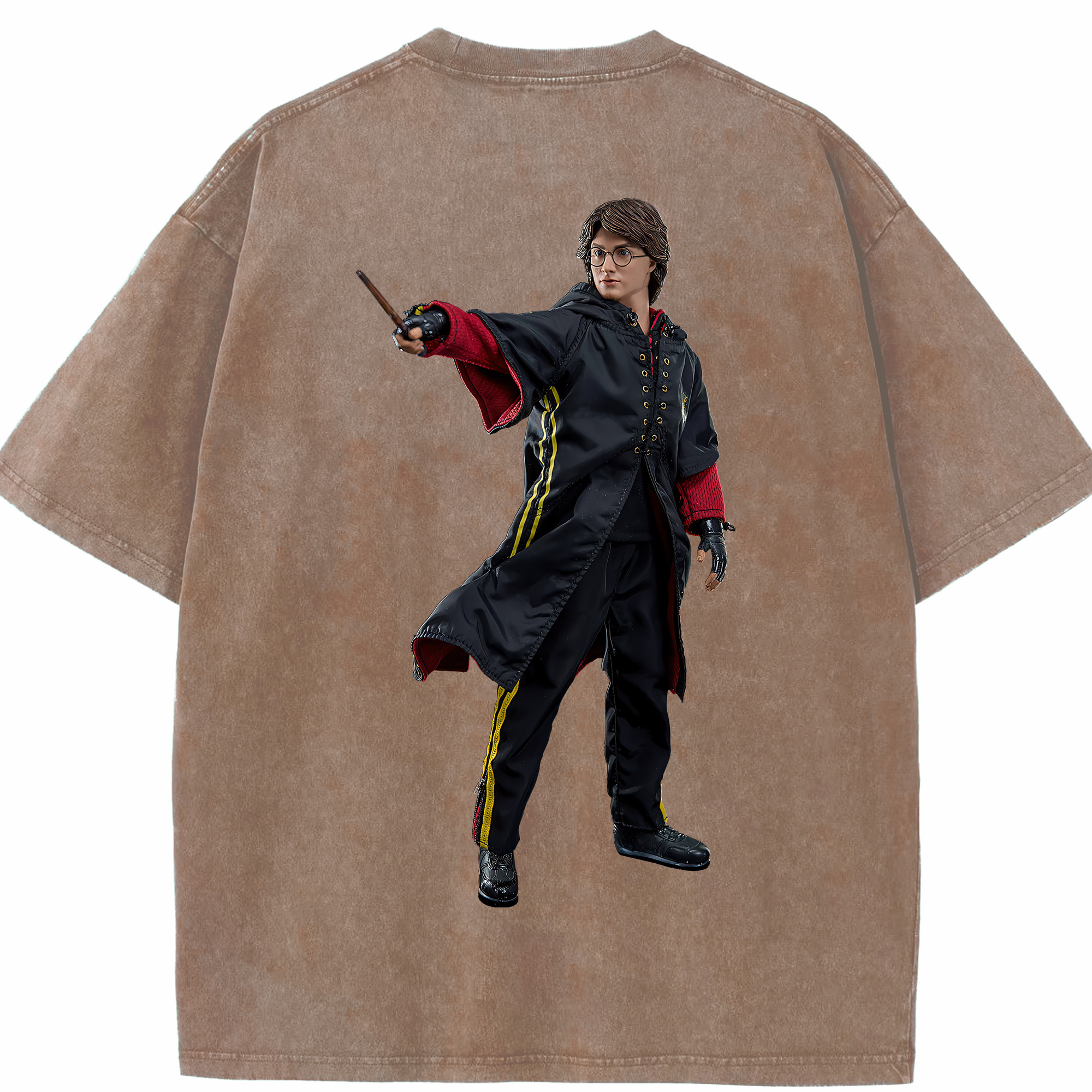 （画像用） Harry Potter ハリー・ポッターシリーズ 綿100% ヴィンテージ風 半袖Tシャツ（背面プリント）