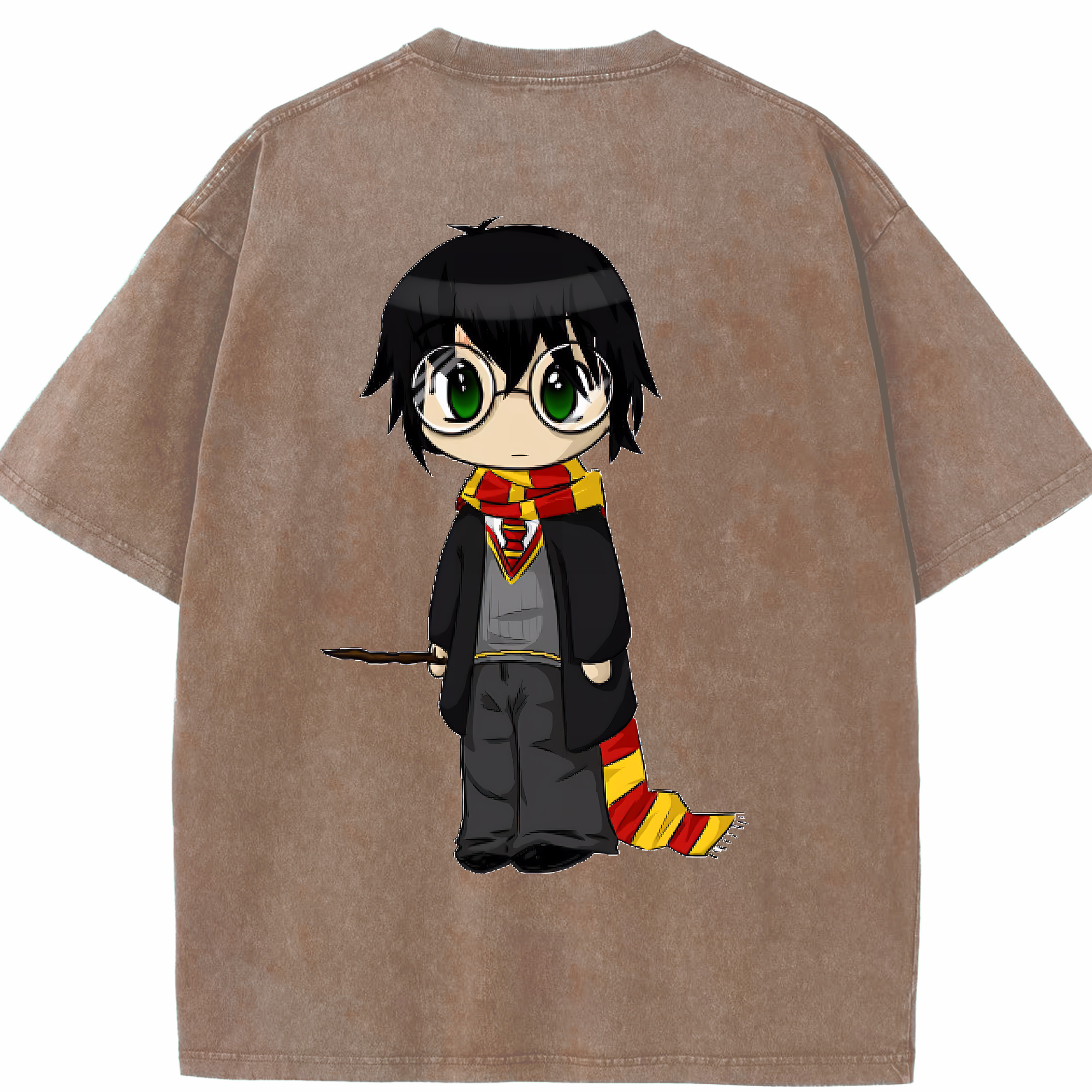 （画像用） Harry Potter ハリー・ポッターシリーズ 綿100% ヴィンテージ風 半袖Tシャツ（背面プリント）