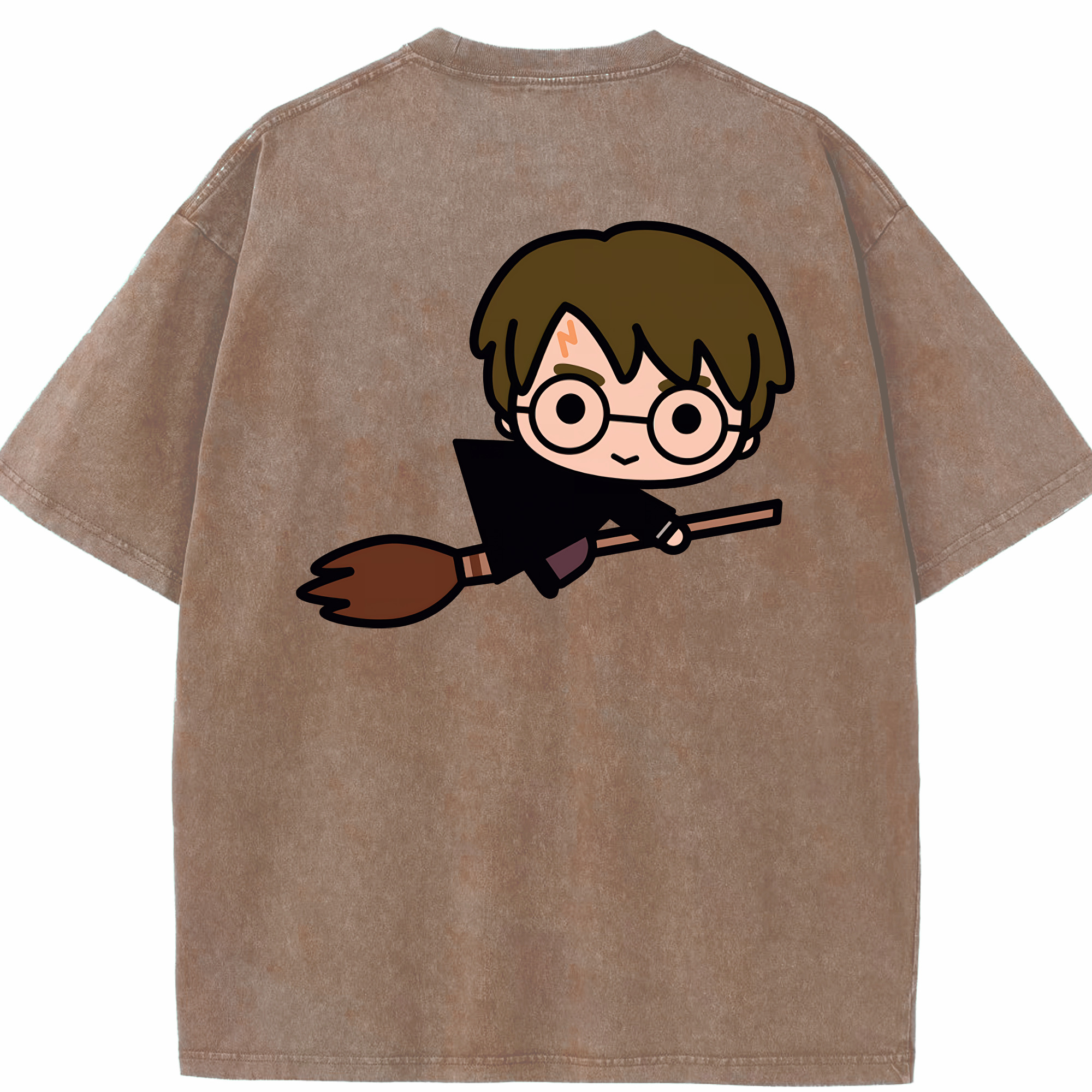 （画像用） Harry Potter ハリー・ポッターシリーズ 綿100% ヴィンテージ風 半袖Tシャツ（背面プリント）