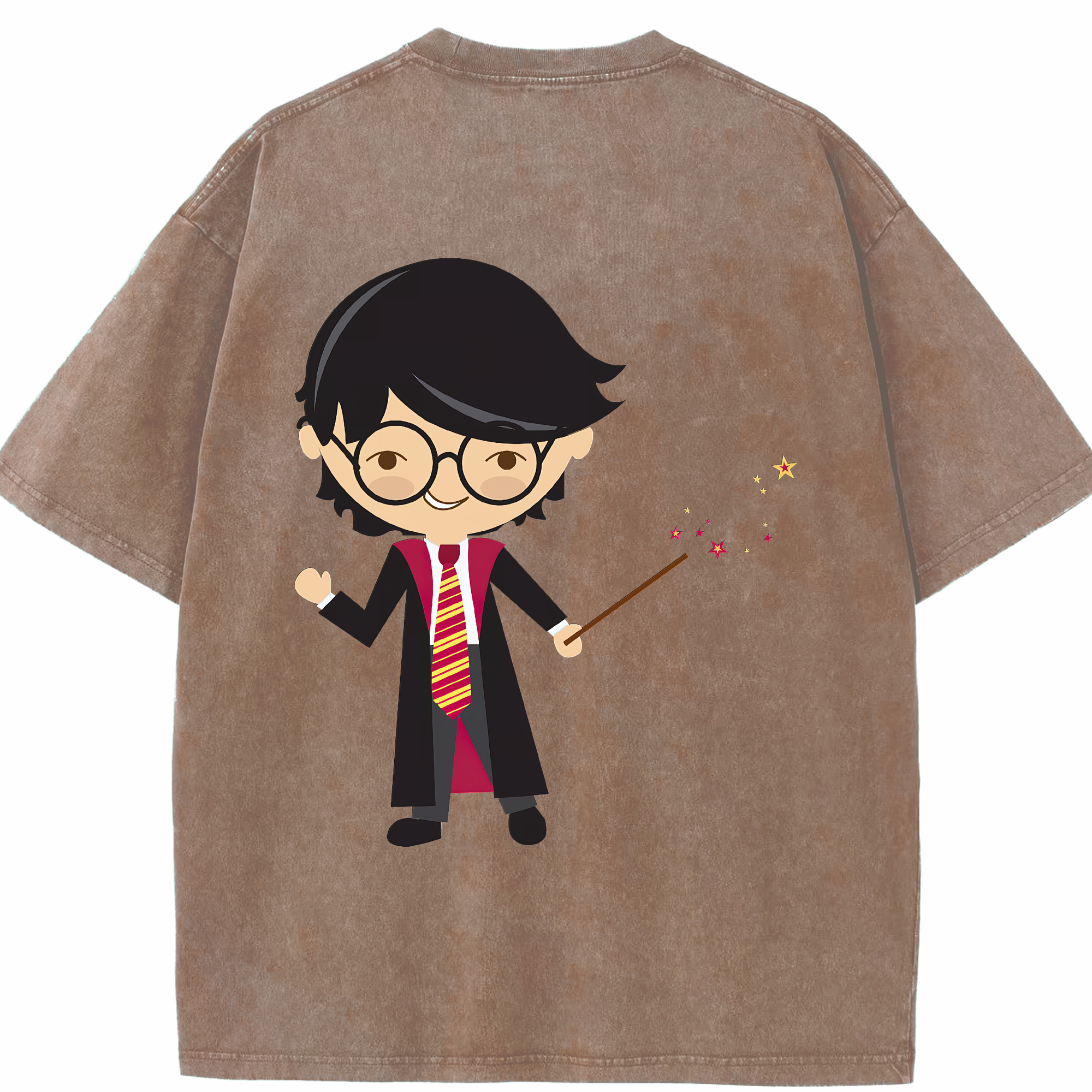 （画像用） Harry Potter ハリー・ポッターシリーズ 綿100% ヴィンテージ風 半袖Tシャツ（背面プリント）