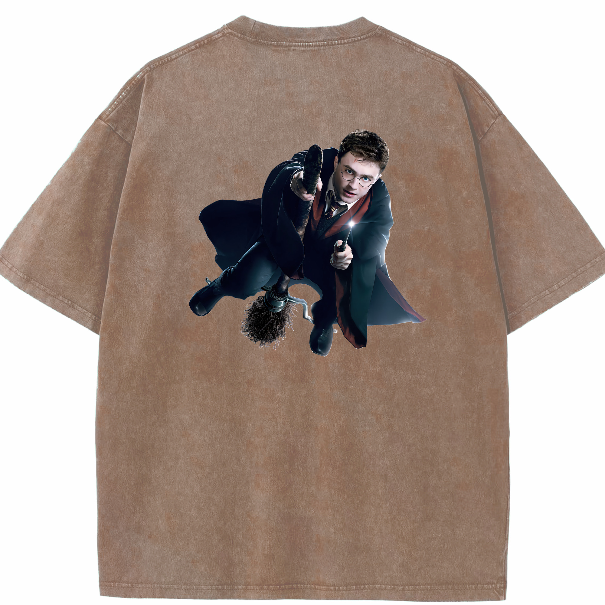 （画像用） Harry Potter ハリー・ポッターシリーズ 綿100% ヴィンテージ風 半袖Tシャツ（背面プリント）