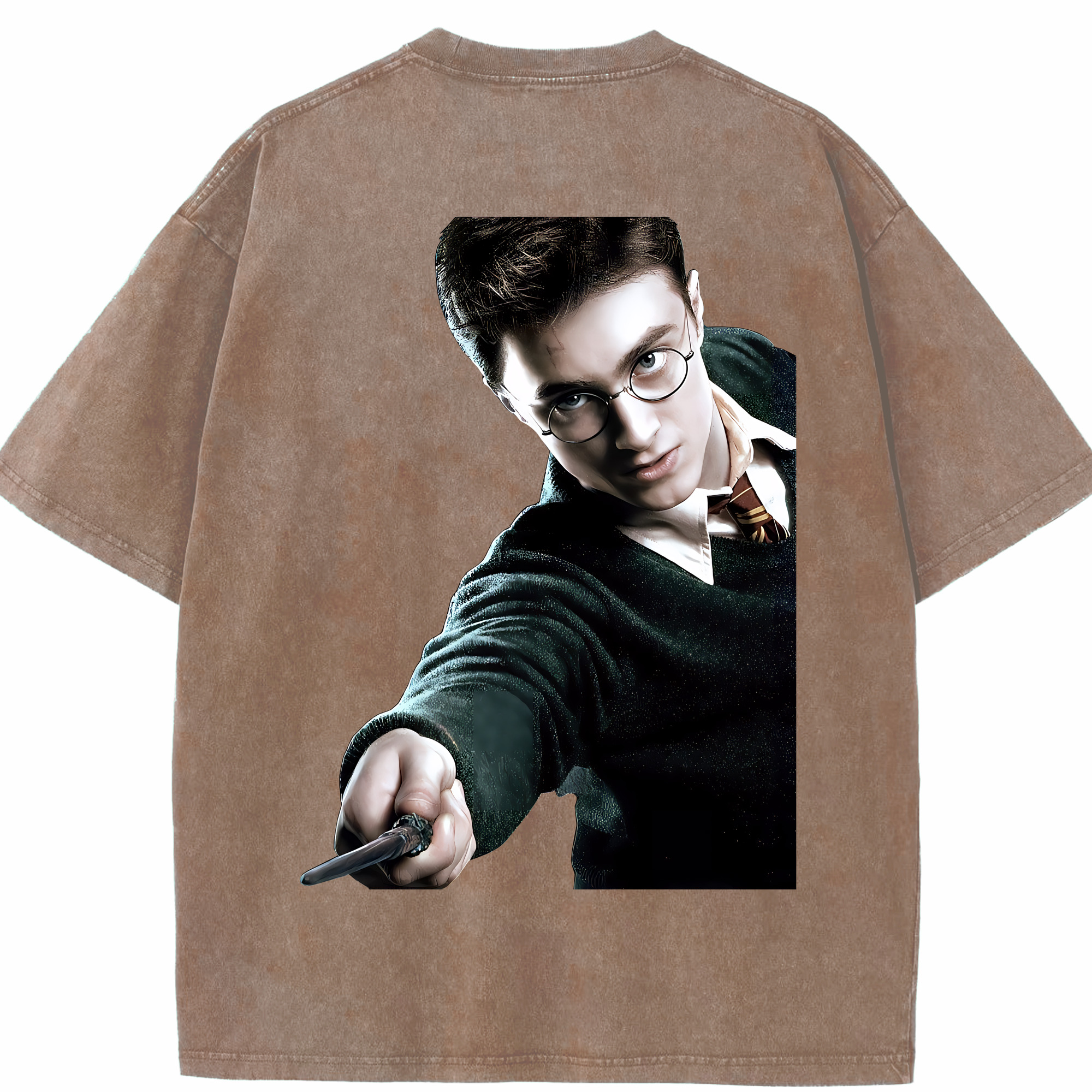 （画像用） Harry Potter ハリー・ポッターシリーズ 綿100% ヴィンテージ風 半袖Tシャツ（背面プリント）