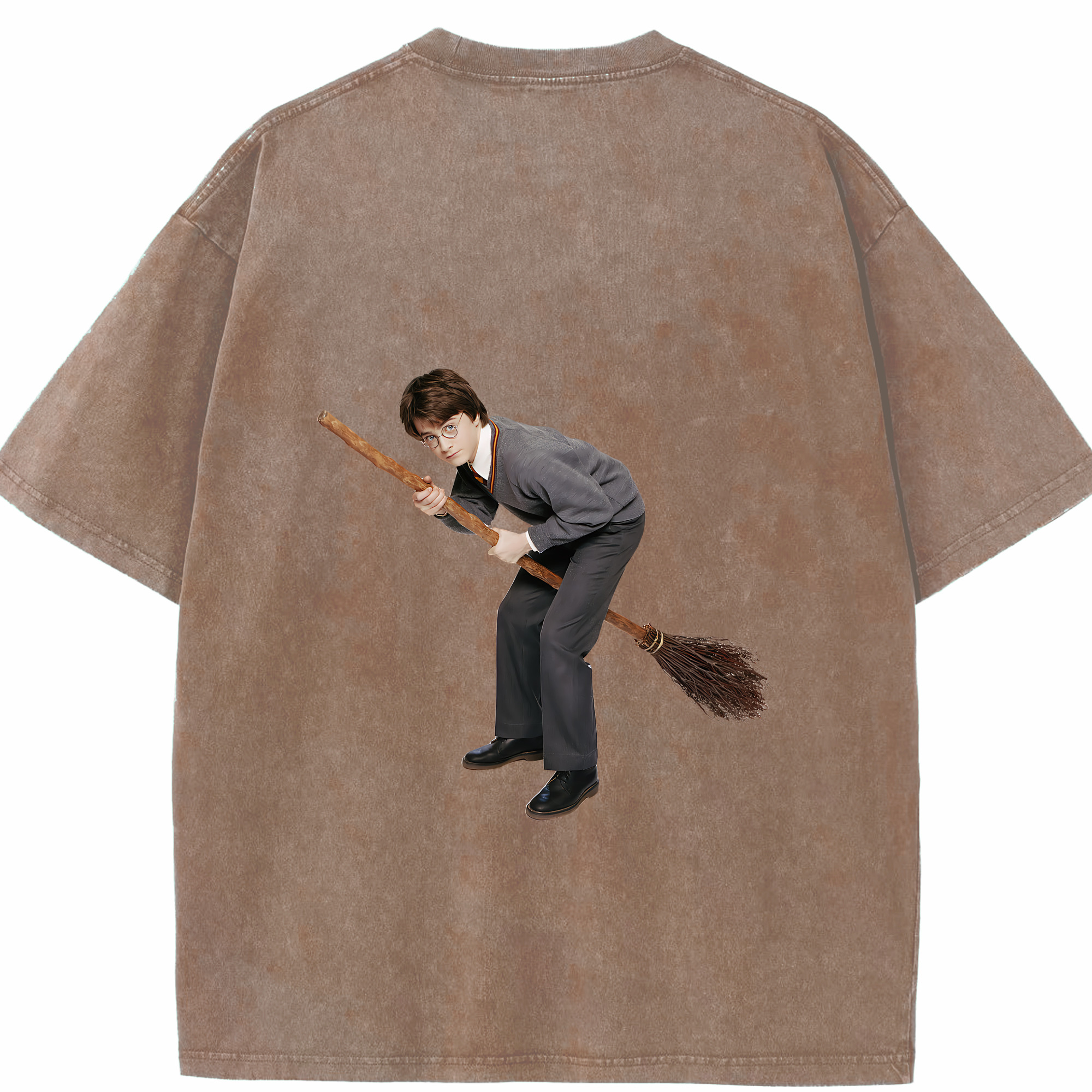 （画像用） Harry Potter ハリー・ポッターシリーズ 綿100% ヴィンテージ風 半袖Tシャツ（背面プリント）