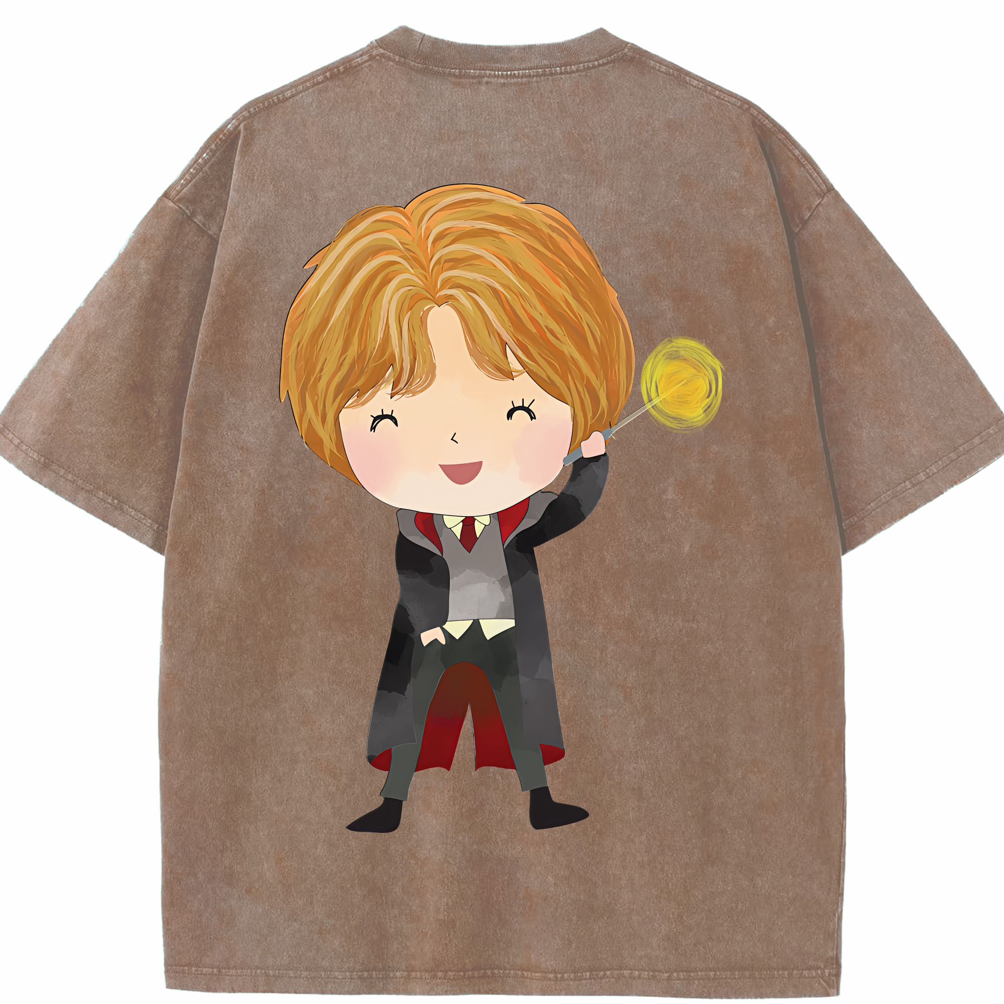 （画像用） Harry Potter ハリー・ポッターシリーズ 綿100% ヴィンテージ風 半袖Tシャツ（背面プリント）