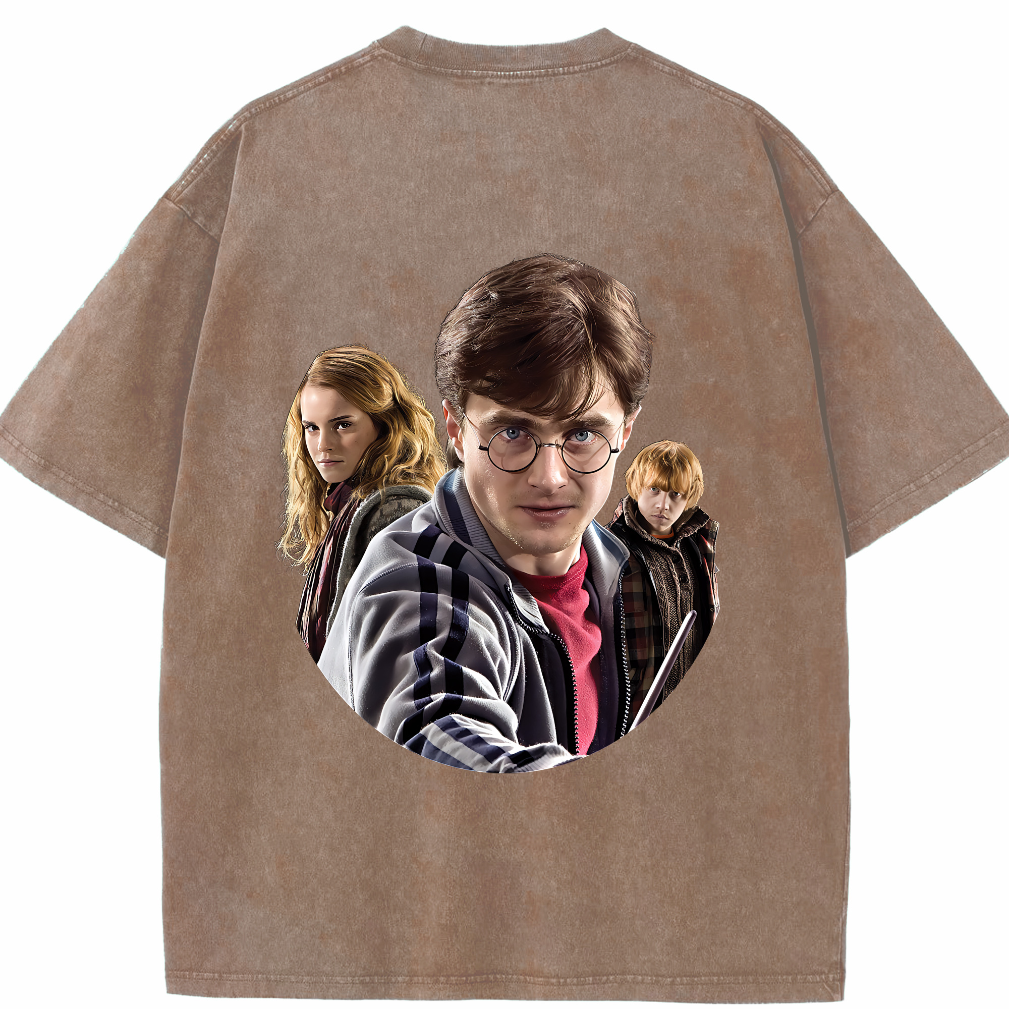 （画像用） Harry Potter ハリー・ポッターシリーズ 綿100% ヴィンテージ風 半袖Tシャツ（背面プリント）