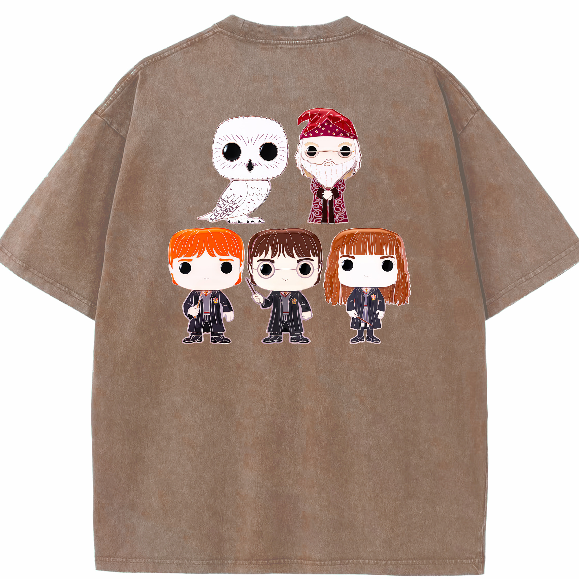 （画像用） Harry Potter ハリー・ポッターシリーズ 綿100% ヴィンテージ風 半袖Tシャツ（背面プリント）