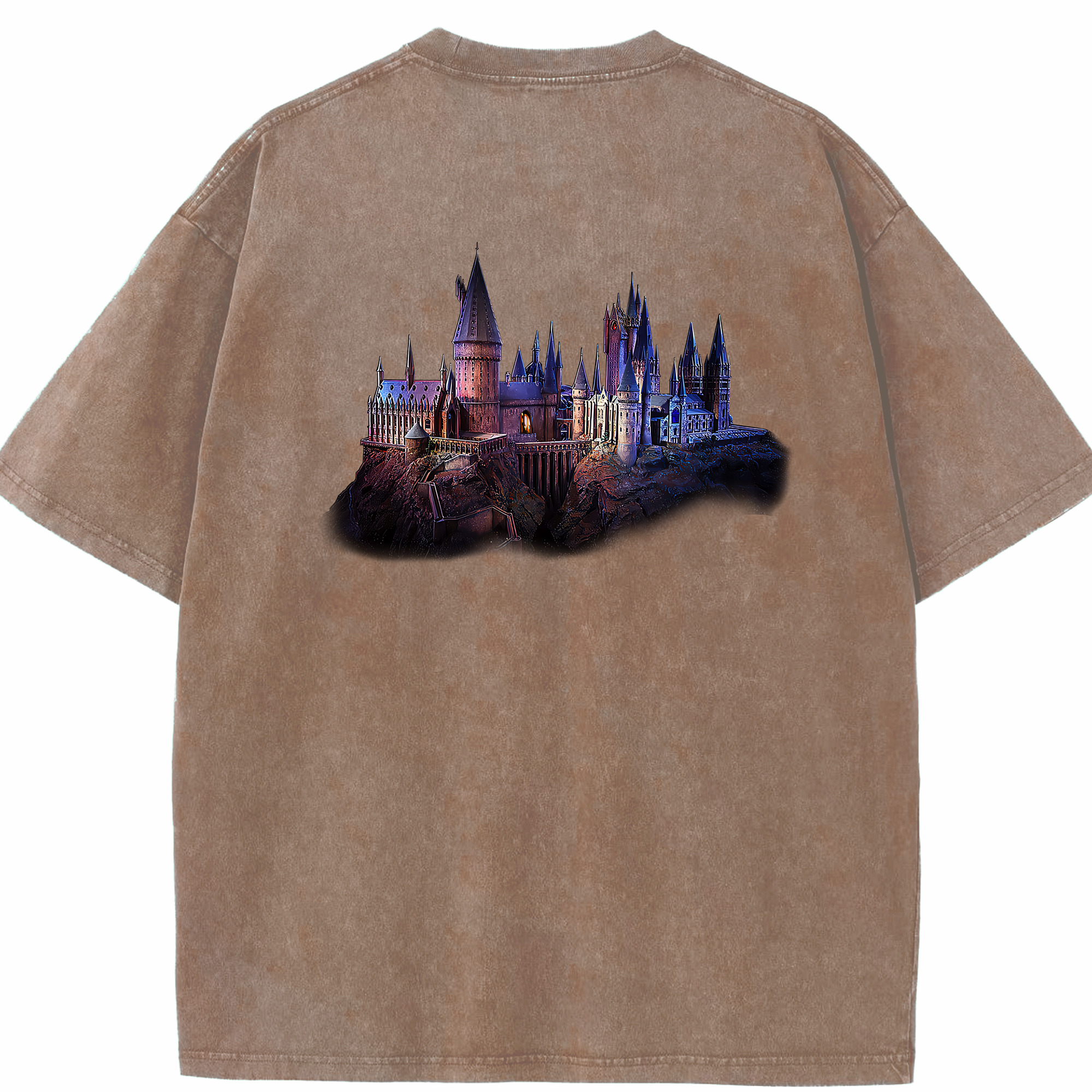 （画像用） Harry Potter ハリー・ポッターシリーズ 綿100% ヴィンテージ風 半袖Tシャツ（背面プリント）
