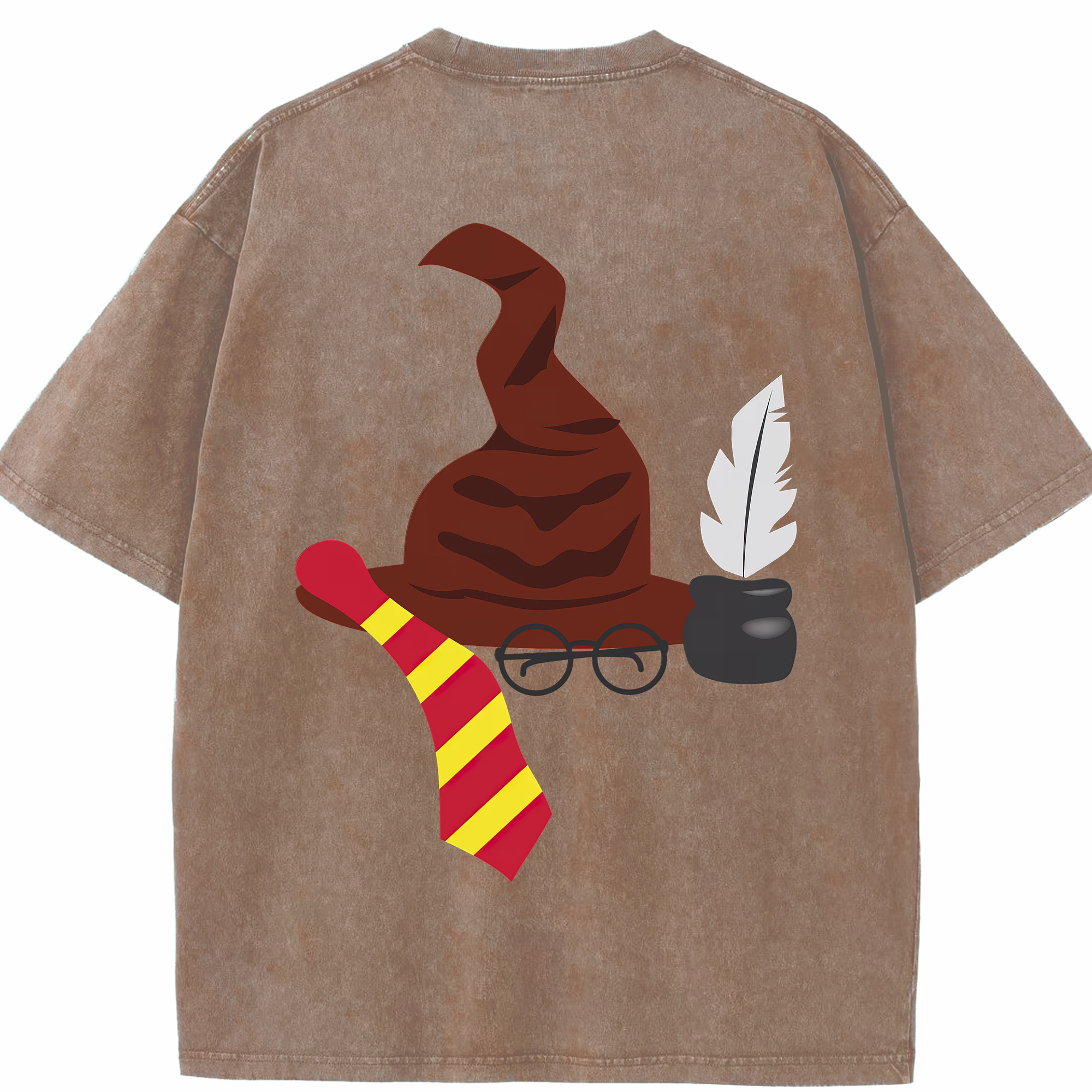 （画像用） Harry Potter ハリー・ポッターシリーズ 綿100% ヴィンテージ風 半袖Tシャツ（背面プリント）