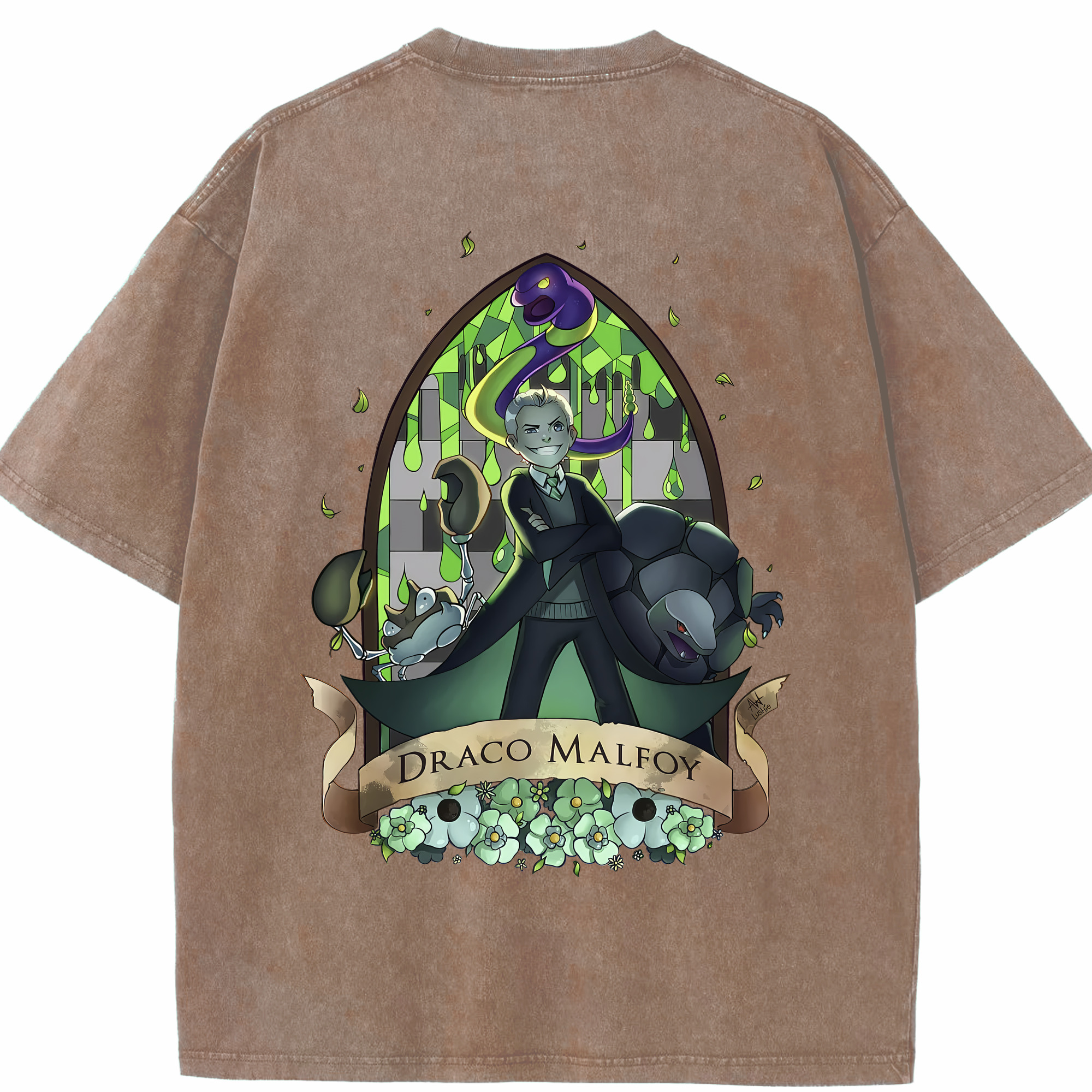 （画像用） Harry Potter ハリー・ポッターシリーズ 綿100% ヴィンテージ風 半袖Tシャツ（背面プリント）