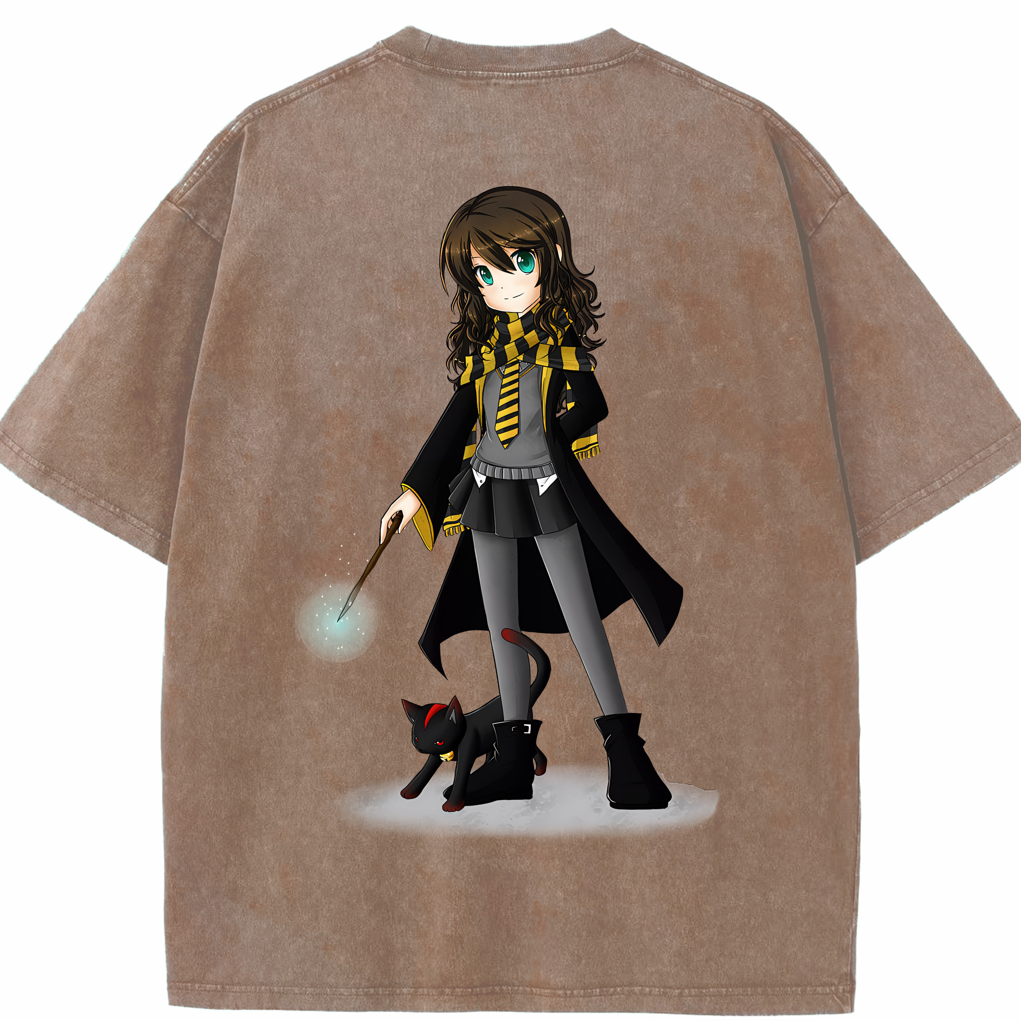 （画像用） Harry Potter ハリー・ポッターシリーズ 綿100% ヴィンテージ風 半袖Tシャツ（背面プリント）