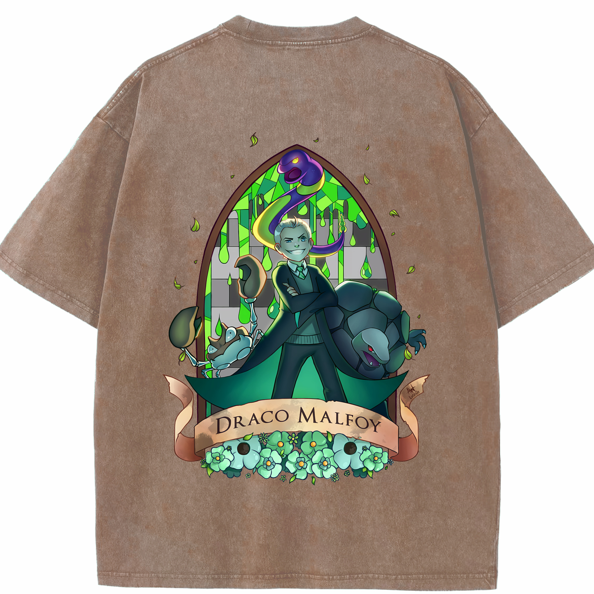 （画像用） Harry Potter ハリー・ポッターシリーズ 綿100% ヴィンテージ風 半袖Tシャツ（背面プリント）