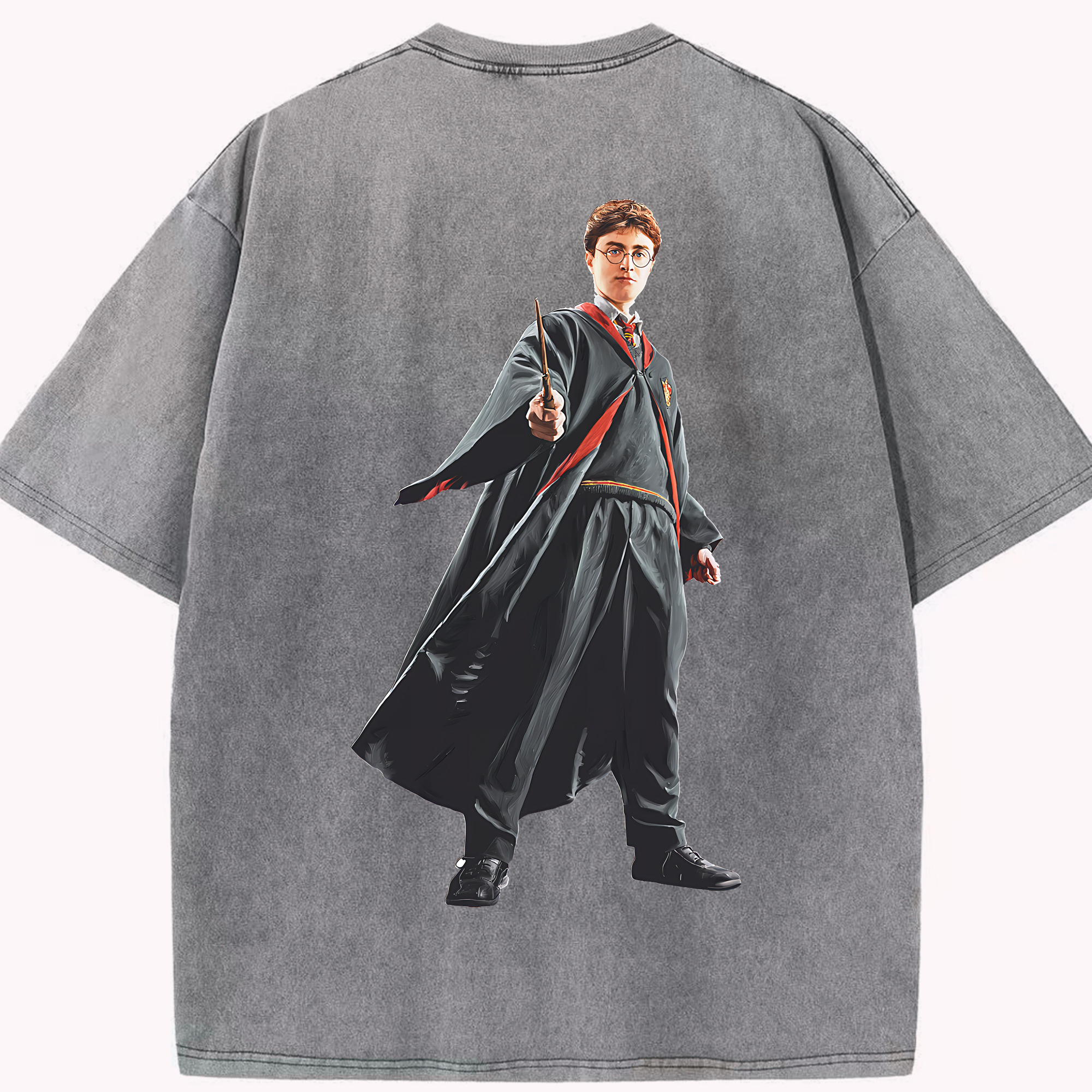 （画像用） Harry Potter ハリー・ポッターシリーズ 綿100% ヴィンテージ風 半袖Tシャツ（背面プリント）