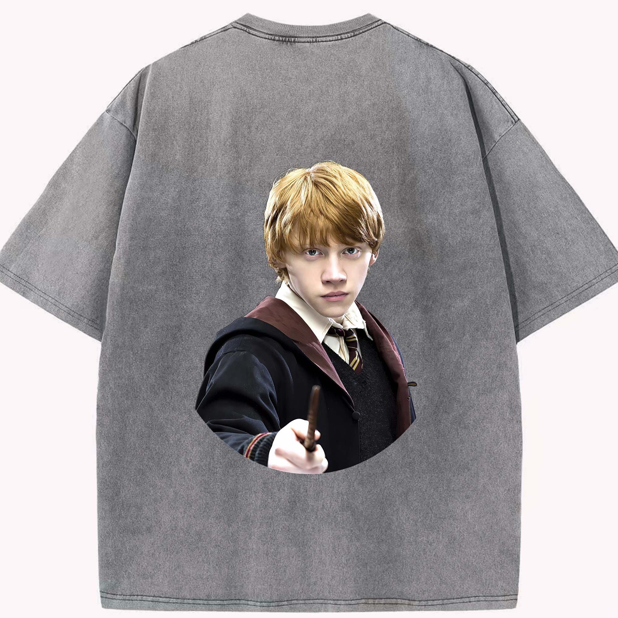 （画像用） Harry Potter ハリー・ポッターシリーズ 綿100% ヴィンテージ風 半袖Tシャツ（背面プリント）