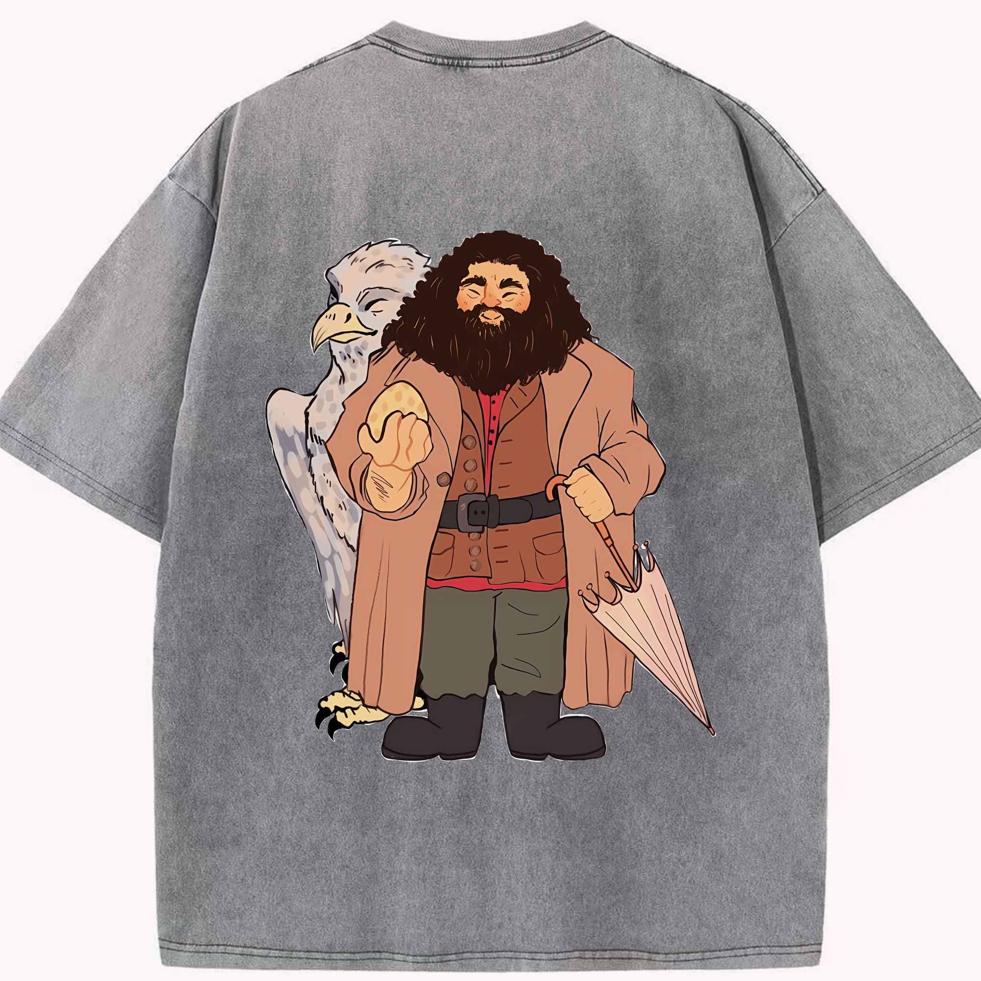 （画像用） Harry Potter ハリー・ポッターシリーズ 綿100% ヴィンテージ風 半袖Tシャツ（背面プリント）