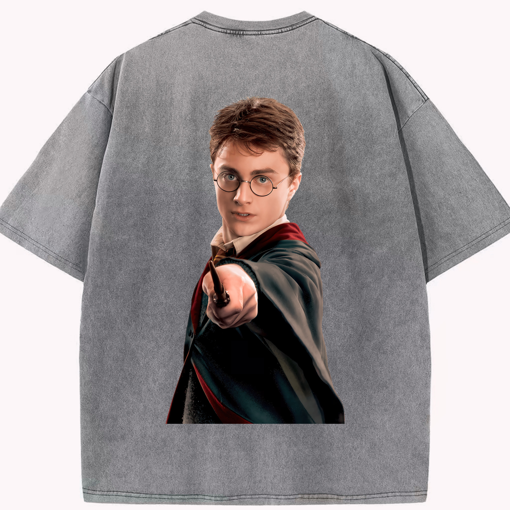 （画像用） Harry Potter ハリー・ポッターシリーズ 綿100% ヴィンテージ風 半袖Tシャツ（背面プリント）
