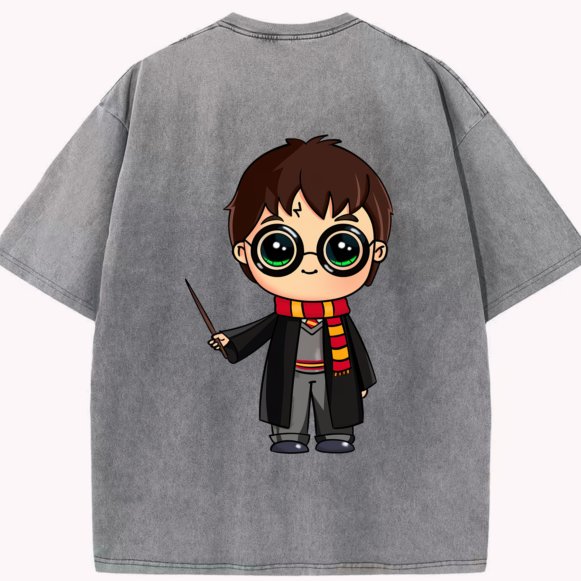 （画像用） Harry Potter ハリー・ポッターシリーズ 綿100% ヴィンテージ風 半袖Tシャツ（背面プリント）