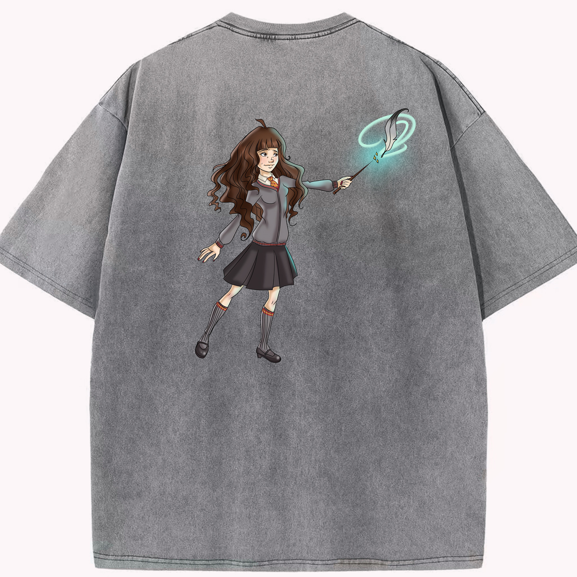 （画像用） Harry Potter ハリー・ポッターシリーズ 綿100% ヴィンテージ風 半袖Tシャツ（背面プリント）